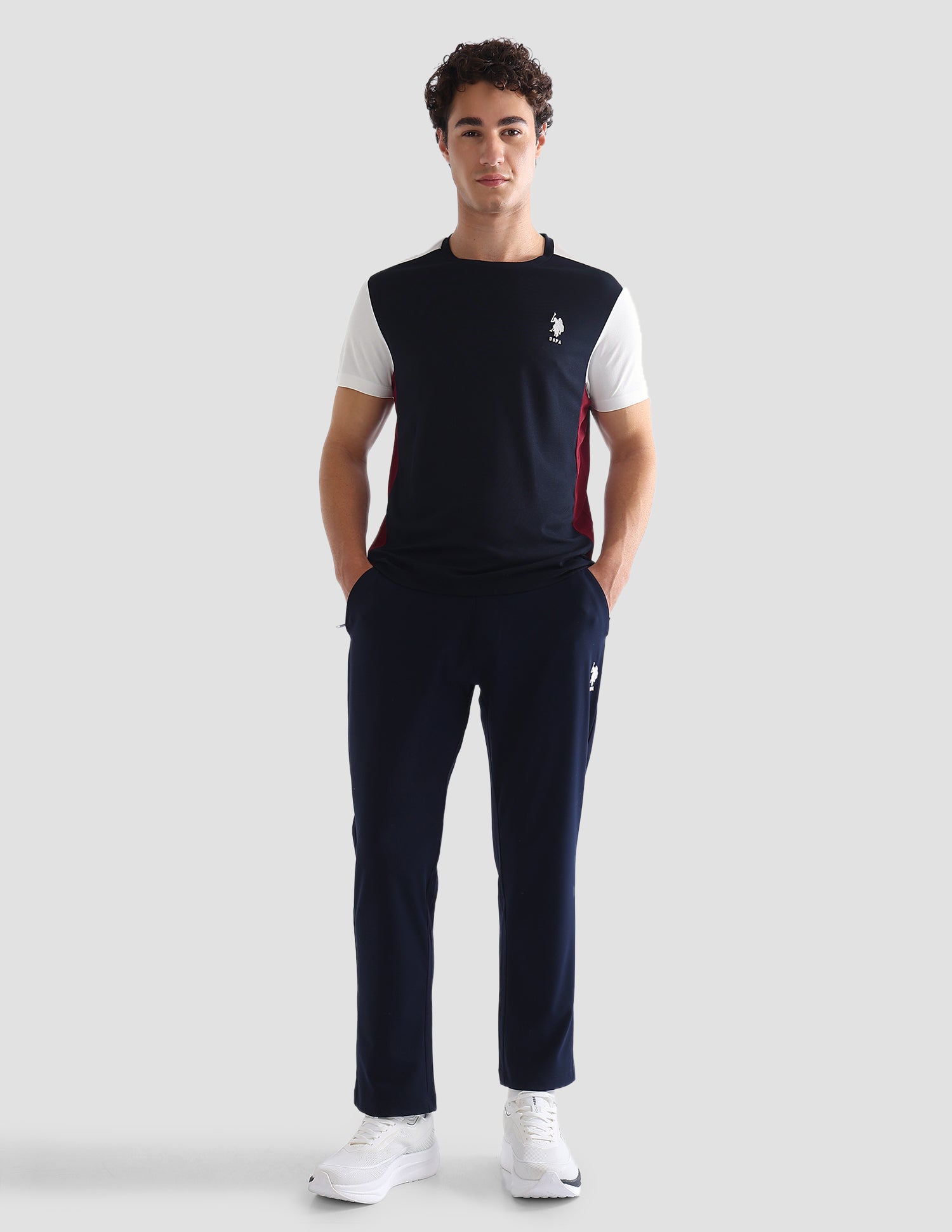 Colourblocked Slim Fit Active T-Shirt Navy - U.S. Polo Assn. India | Large