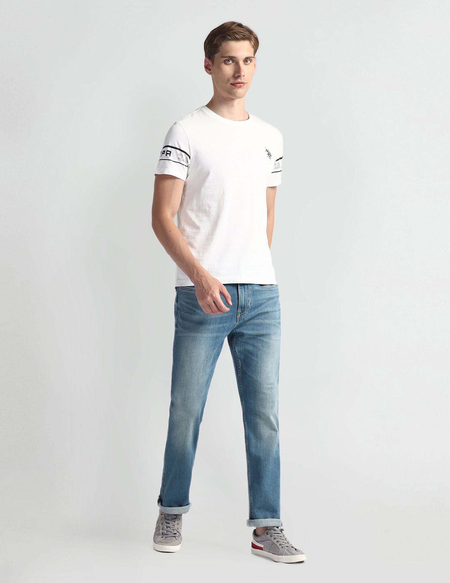 Harold Slim Straight Fit Blue Jeans Blue - U.S. Polo Assn. India | Large