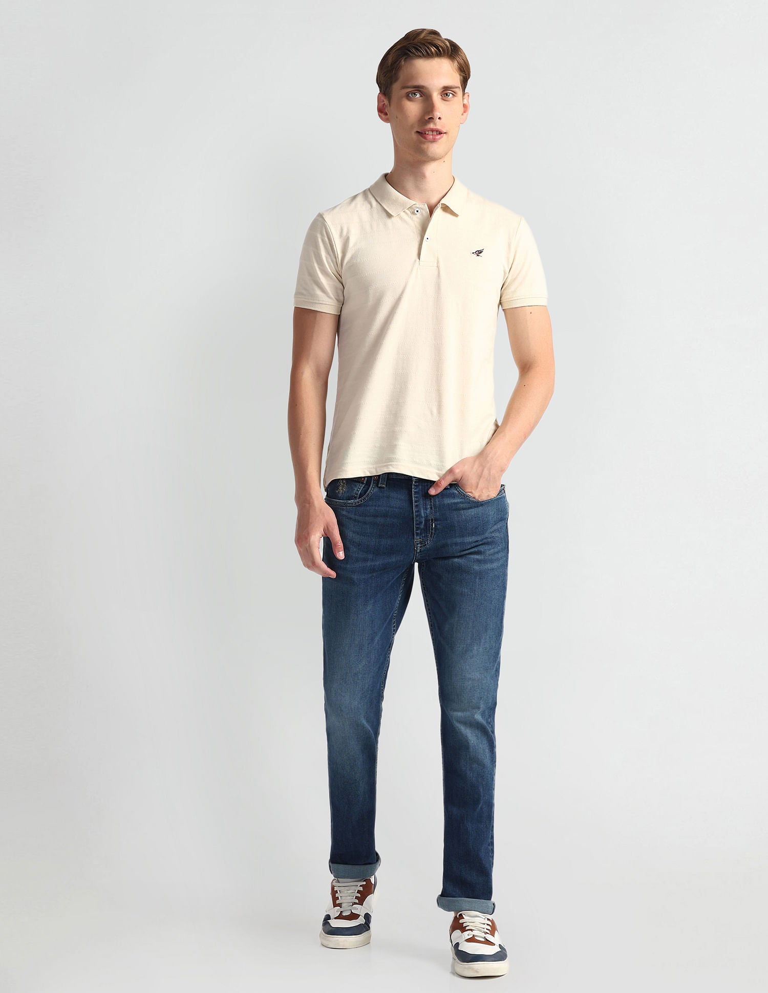 Brandon Slim Tapered Fit Blue Jeans Blue - U.S. Polo Assn. India | Large