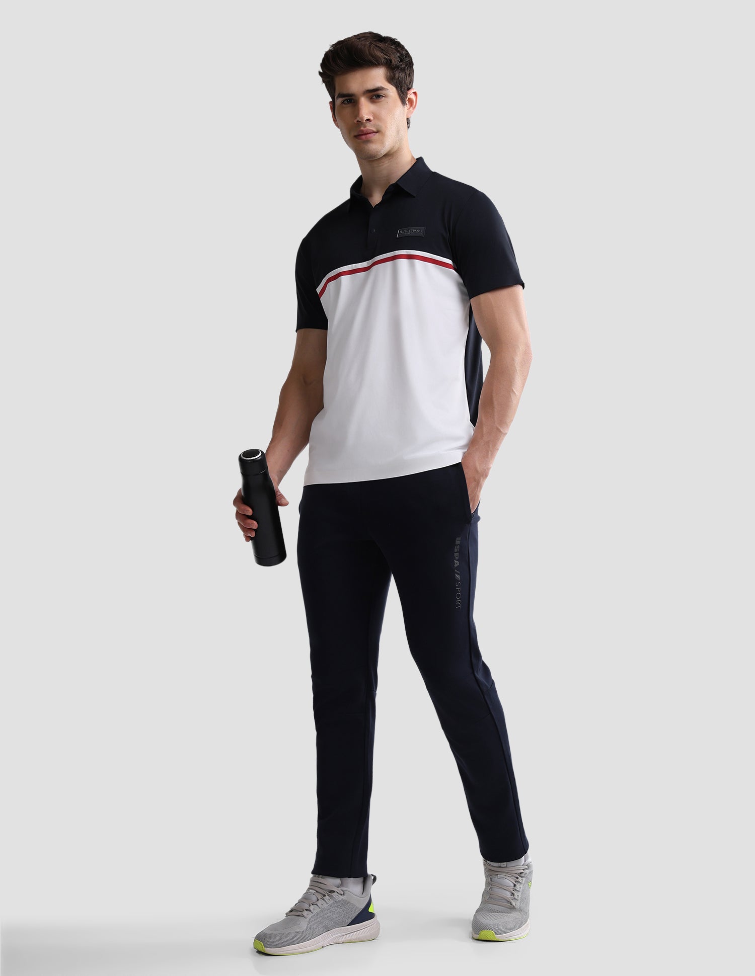 Colourblocked Slim Fit Active Polo Shirt Navy - U.S. Polo Assn. India | Large