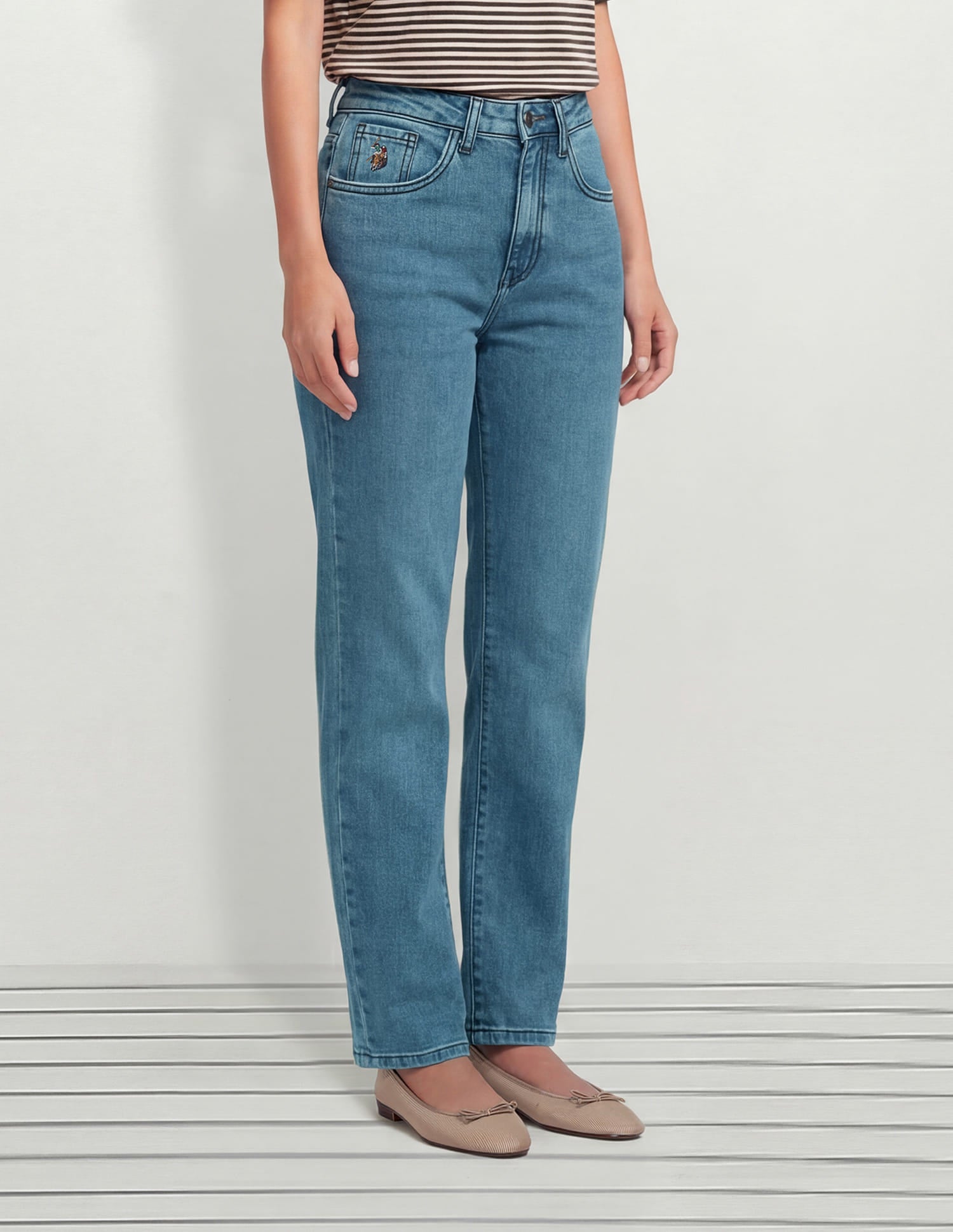 High Rise Straight Fit Jeans Blue - U.S. Polo Assn. India | Large
