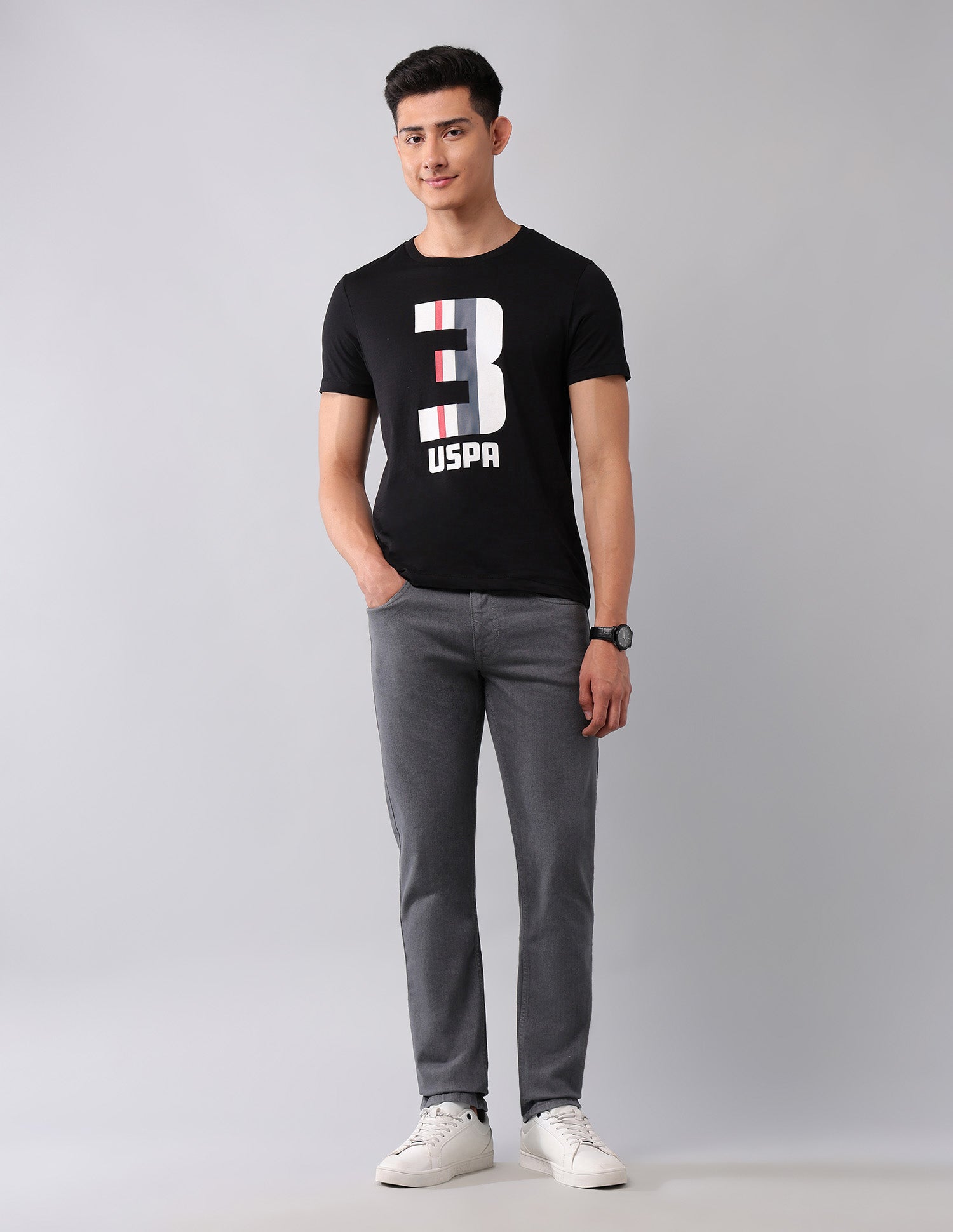 Brand Printed Muscle Fit T-Shirt Black - U.S. POLO ASSN. | Large