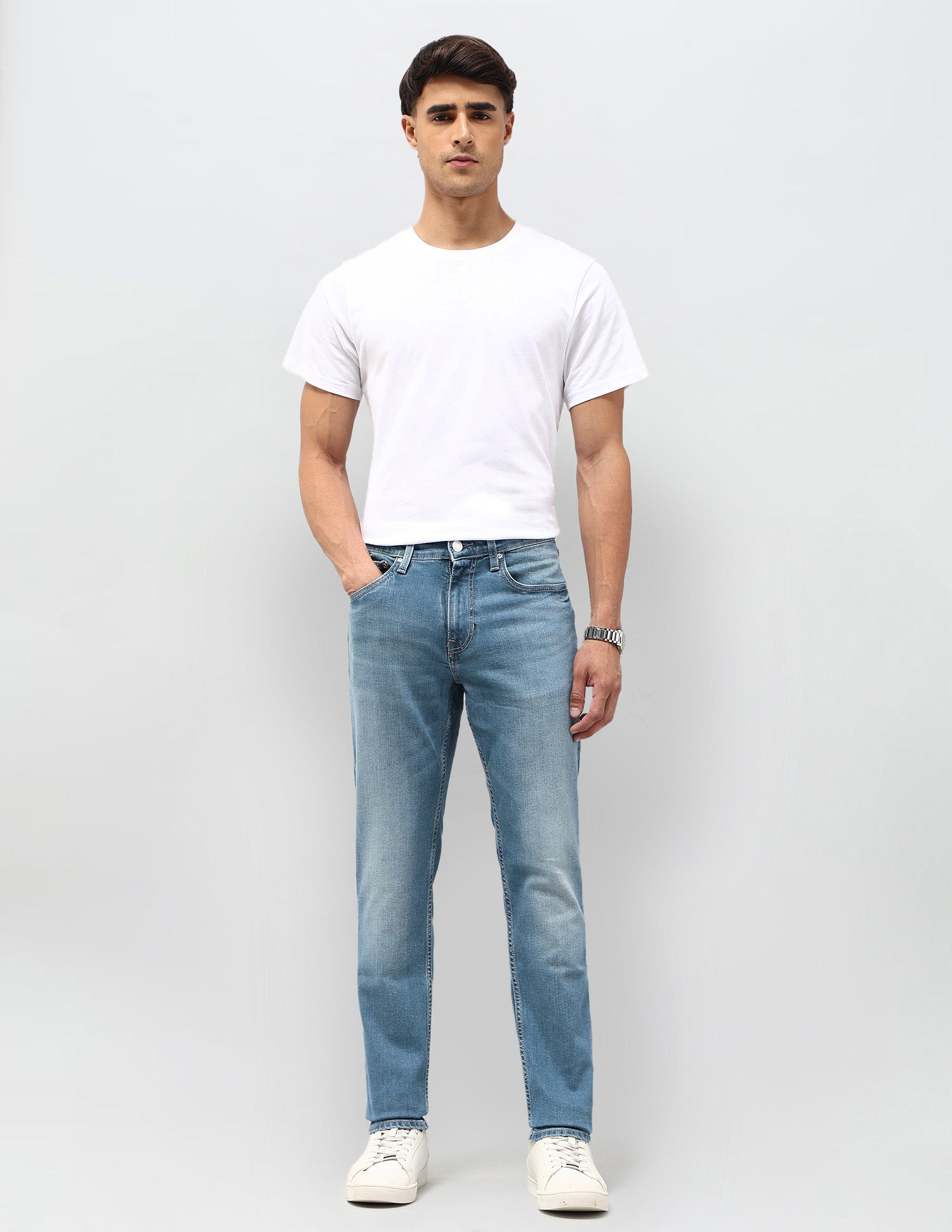 Brandon Slim Tapered Fit Blue Jeans Med Blue - U.S. POLO ASSN. | Large