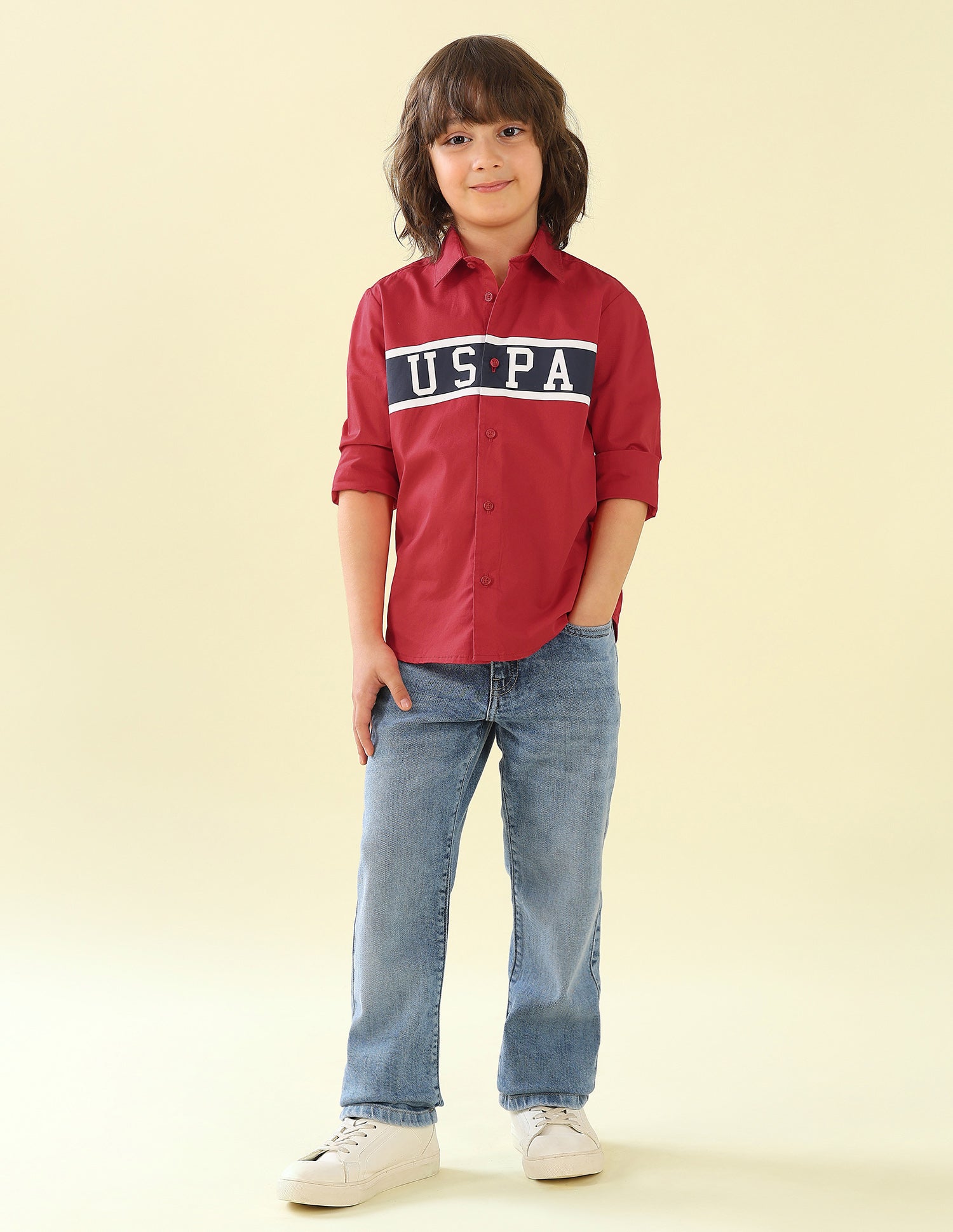 Twill Brand Printed Shirt Red - U.S. Polo Assn. India | Large