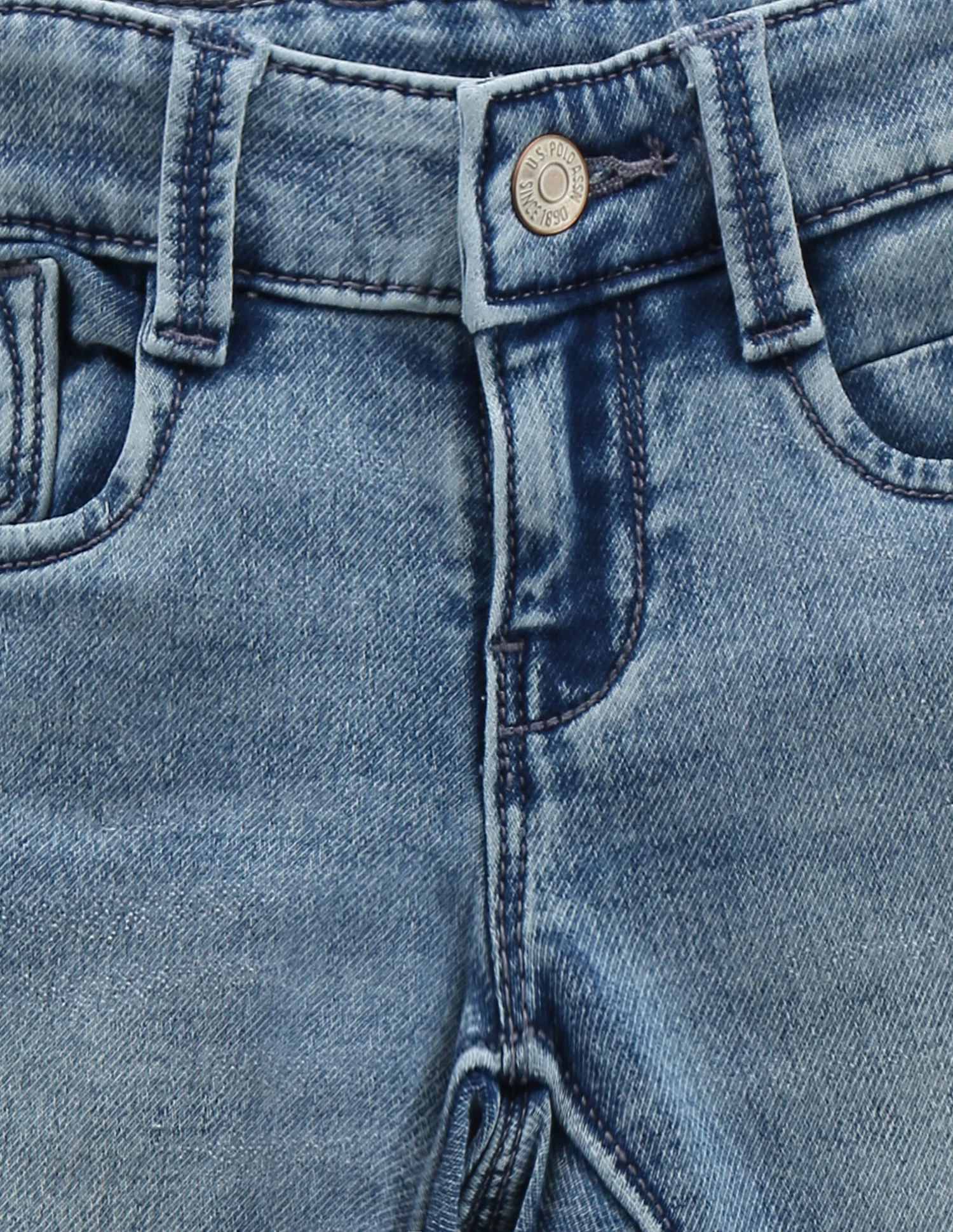 Boys Slim Fit Blue Jeans Blue - U.S. Polo Assn. India | Large