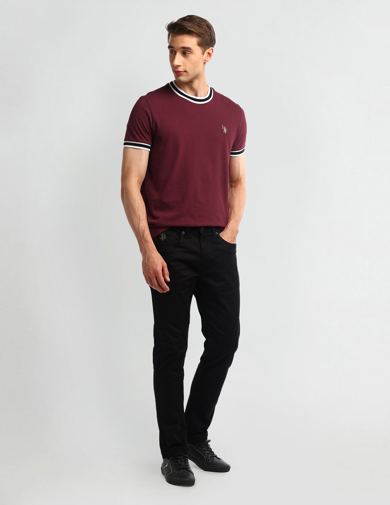 Muscle Fit Cotton T-Shirt Red - U.S. POLO ASSN. | Large