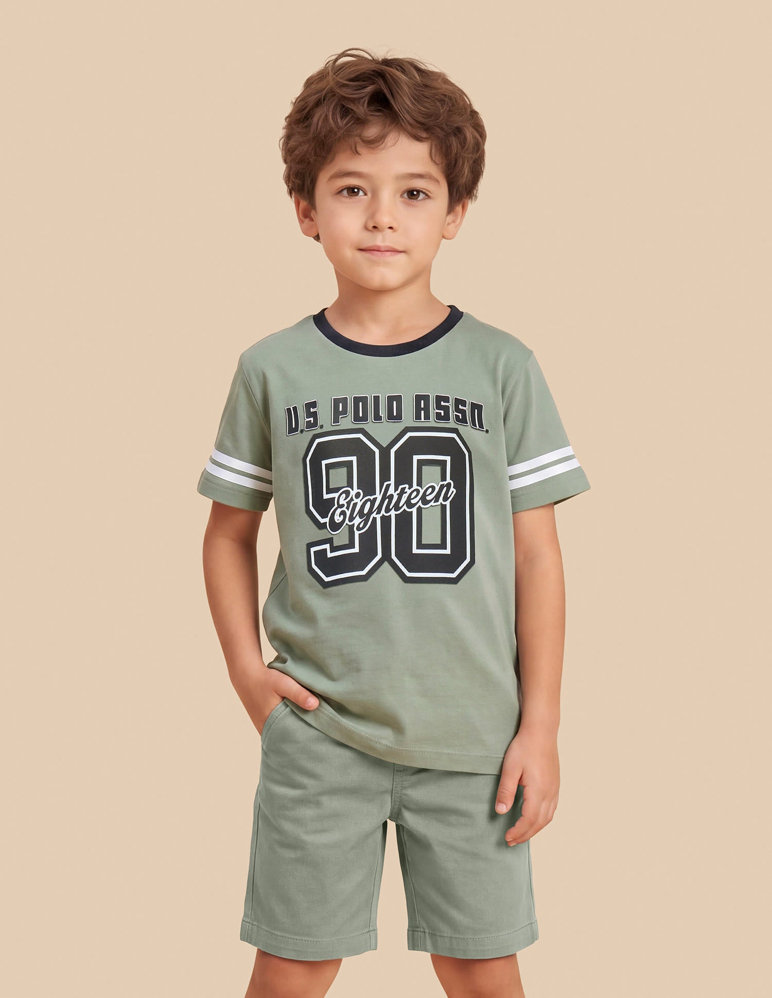 Typography Printed Regular Fit T-Shirt Green - U.S. Polo Assn. India | Large