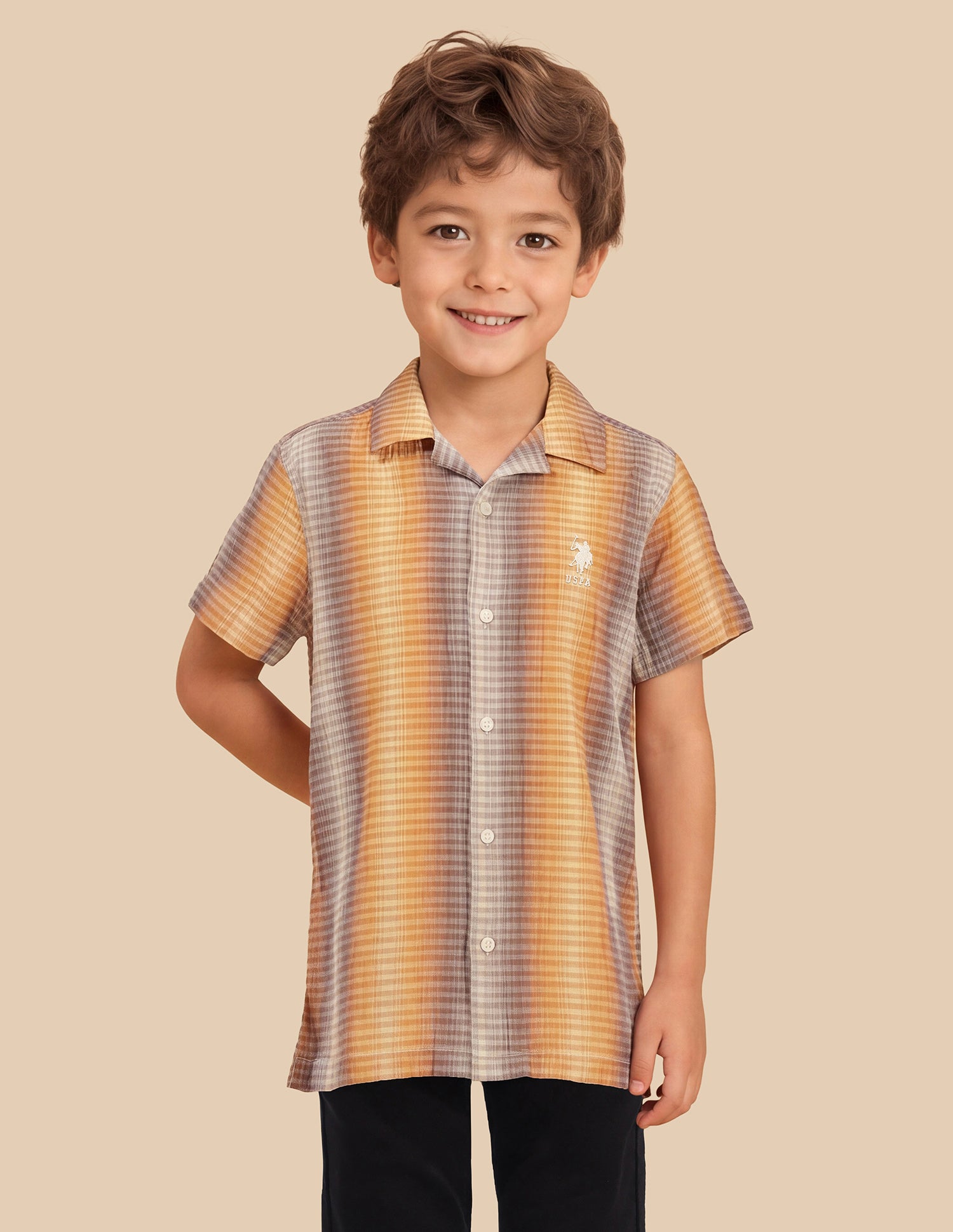 Printed Cuban Shirt Brown - U.S. Polo Assn. India | Large