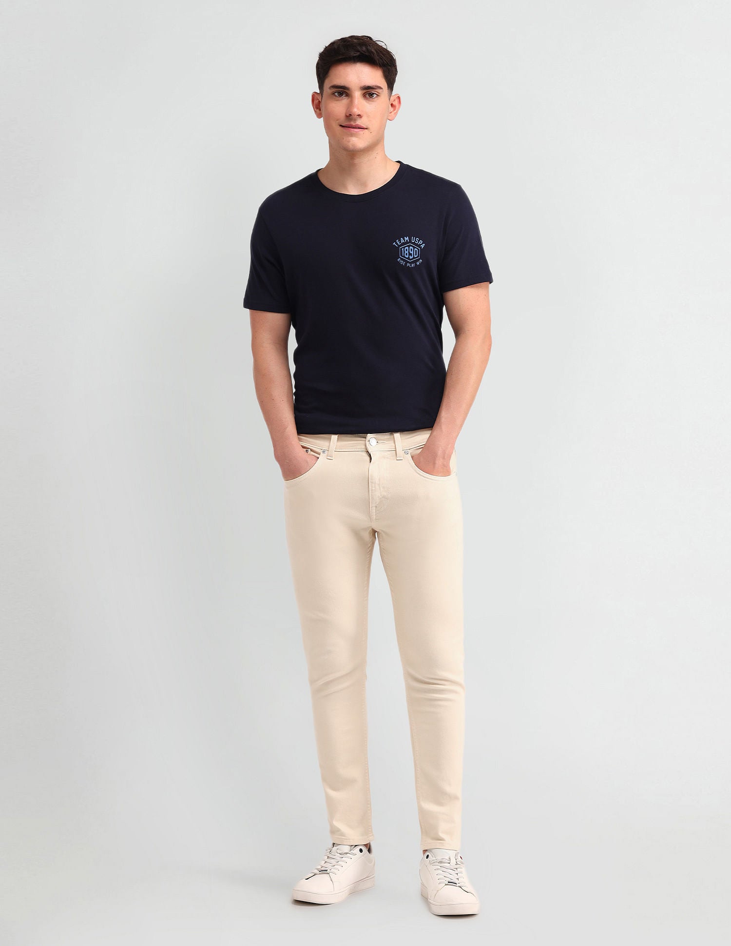 Henry Cropped Fit Jeans Beige - U.S. POLO ASSN. | Large