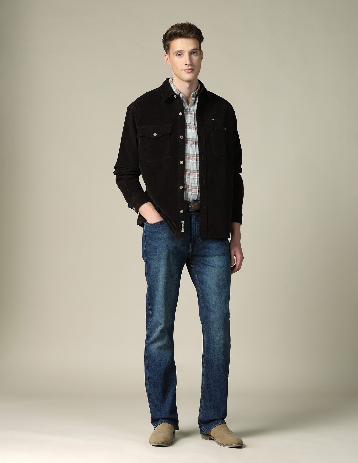 Corduroy Regular Fit Shacket Choco - U.S. POLO ASSN. | Large