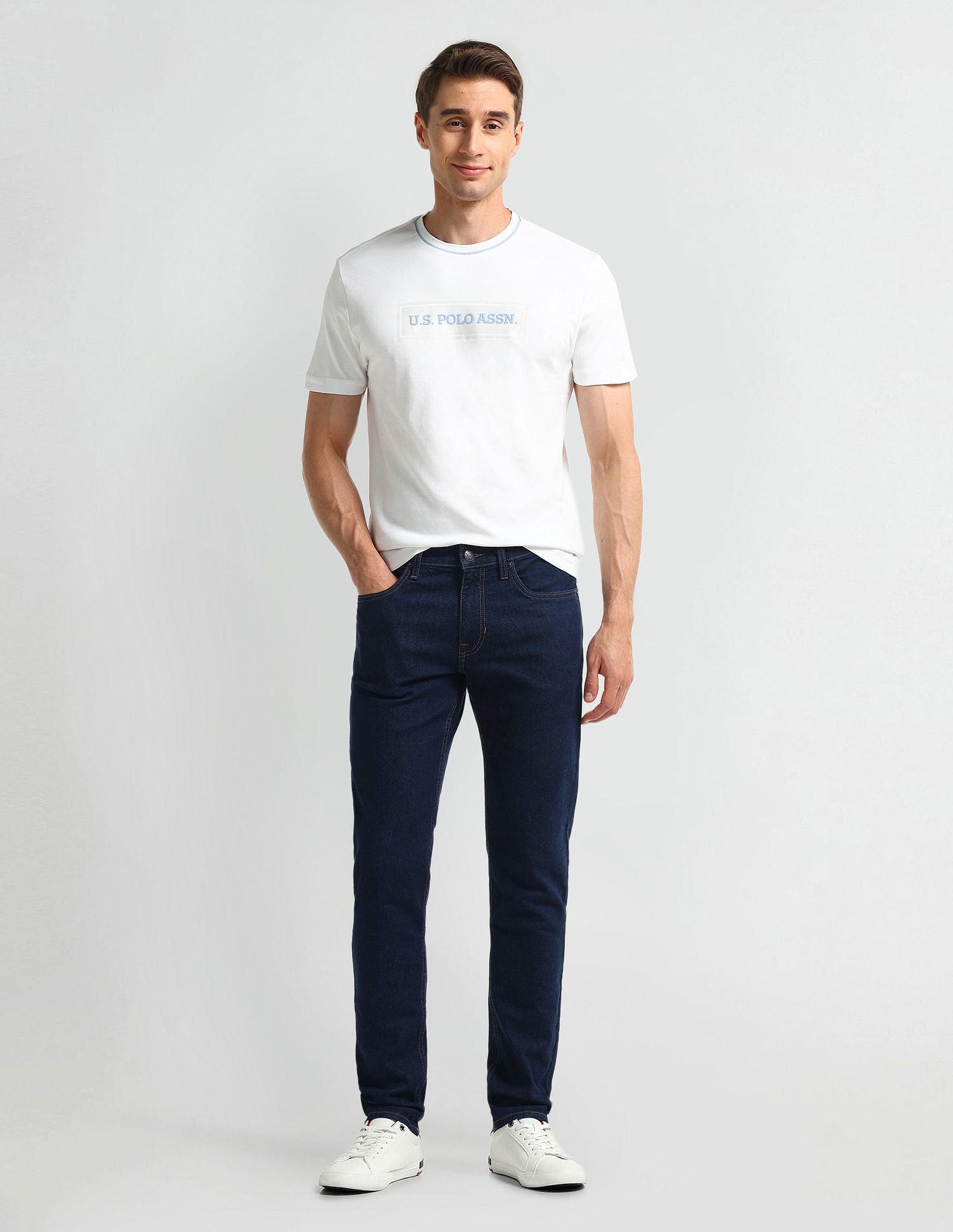 Brandon Fit Slim Tapered Navy Jeans Navy - U.S. Polo Assn. India | Large