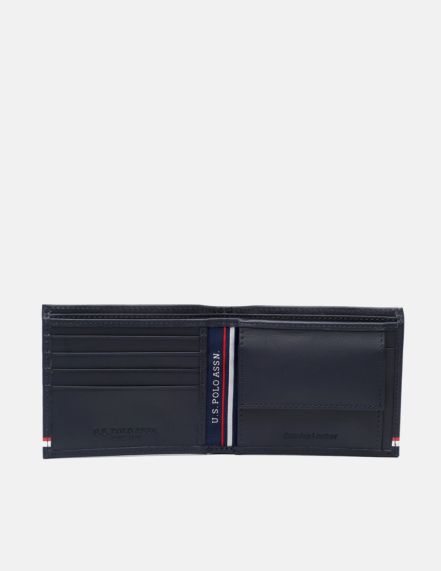 Bi-Fold Taping Solid Wallet Navy - U.S. Polo Assn. India | Large