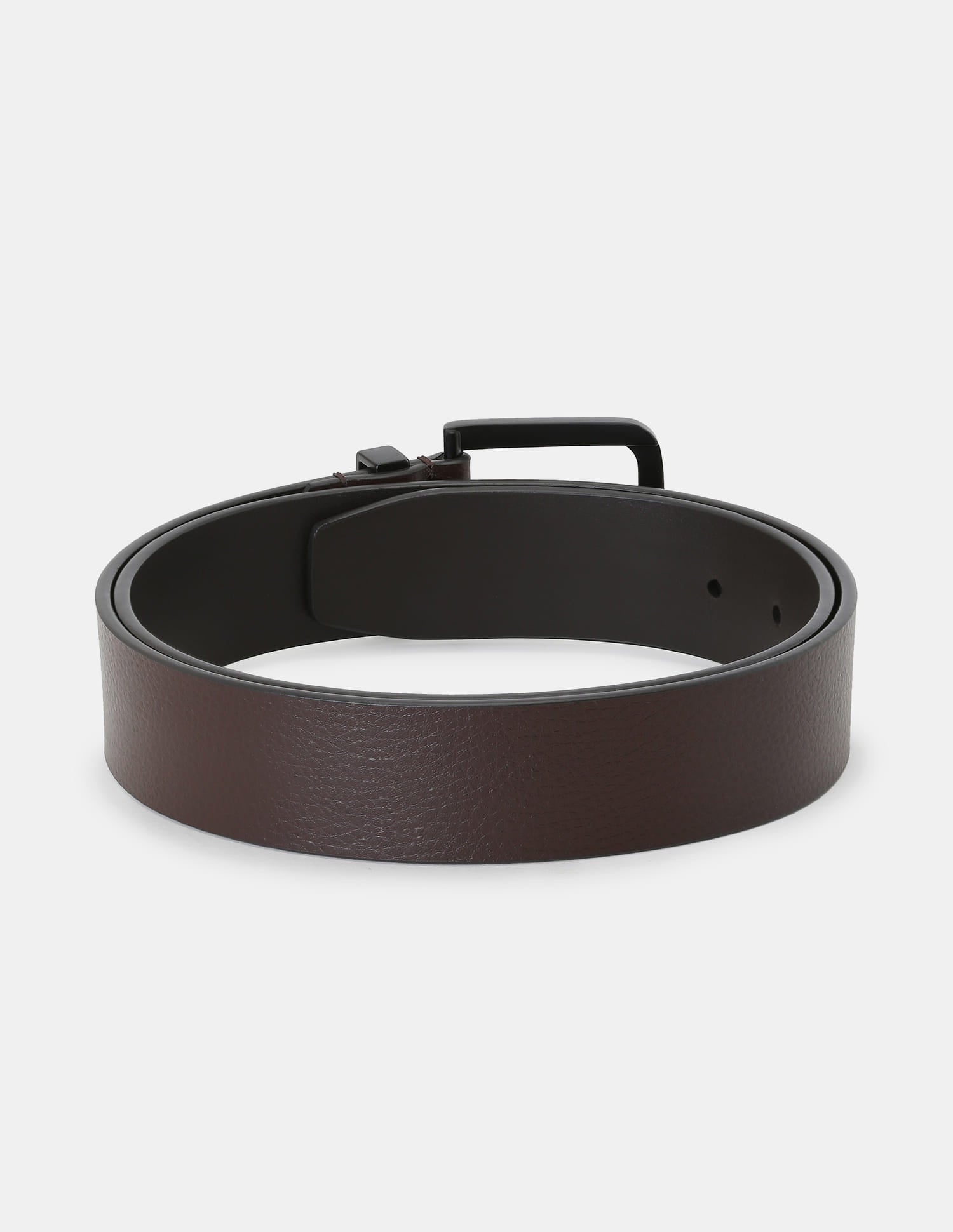 Textured Leather Belt Dark Brown - U.S. Polo Assn. India | Large