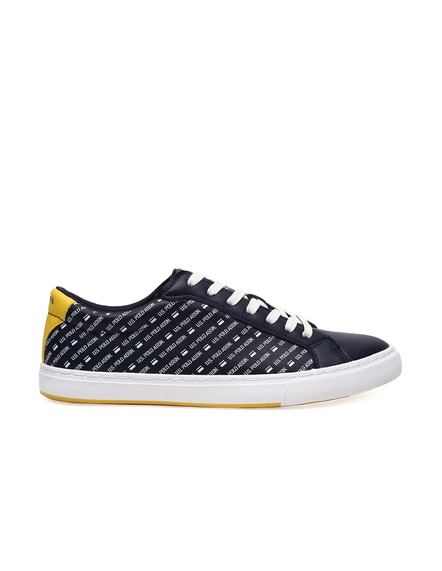 Brand Print Contrast Sole Wylde Sneakers Navy - U.S. Polo Assn. India | Large