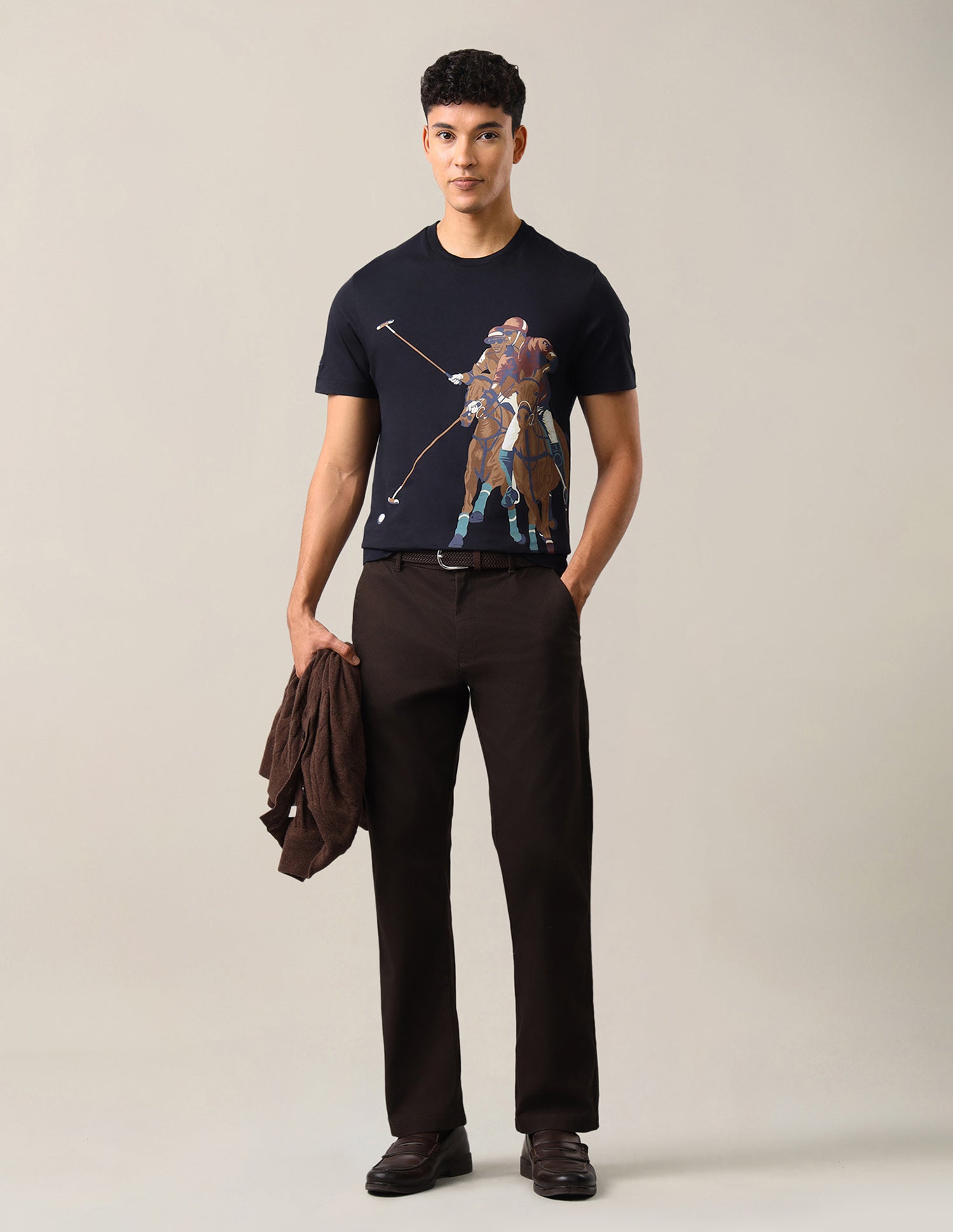 Graphic Brand Printed Slim Fit T-Shirt Navy - U.S. Polo Assn. India | Large