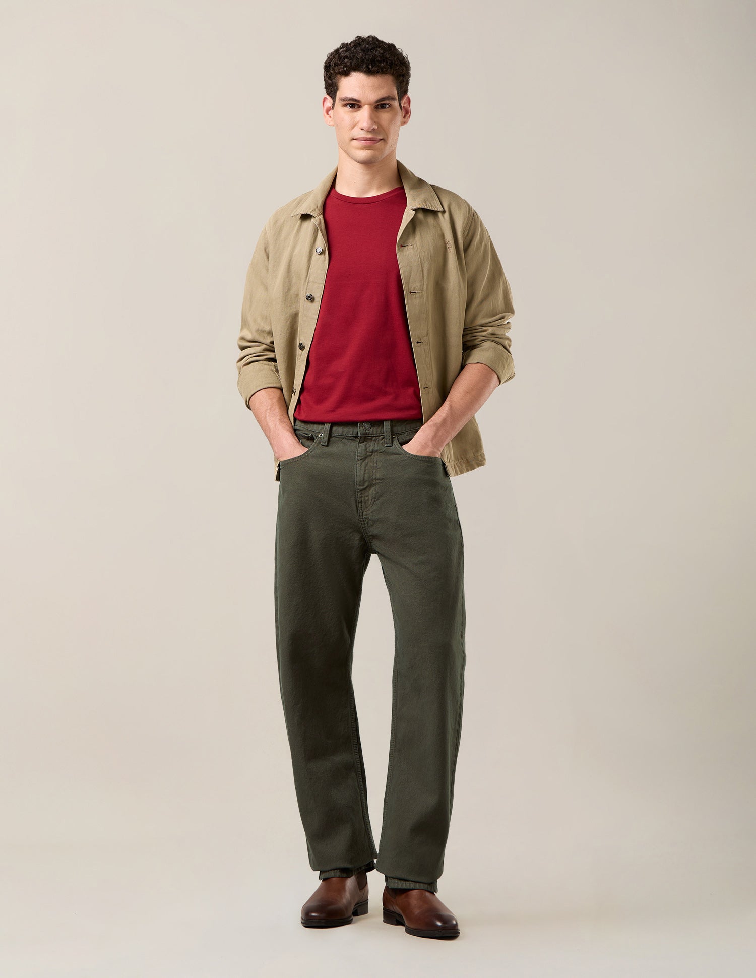 Logan Loose Straight Fit Green Jeans Dark Olive - U.S. Polo Assn. India | Large