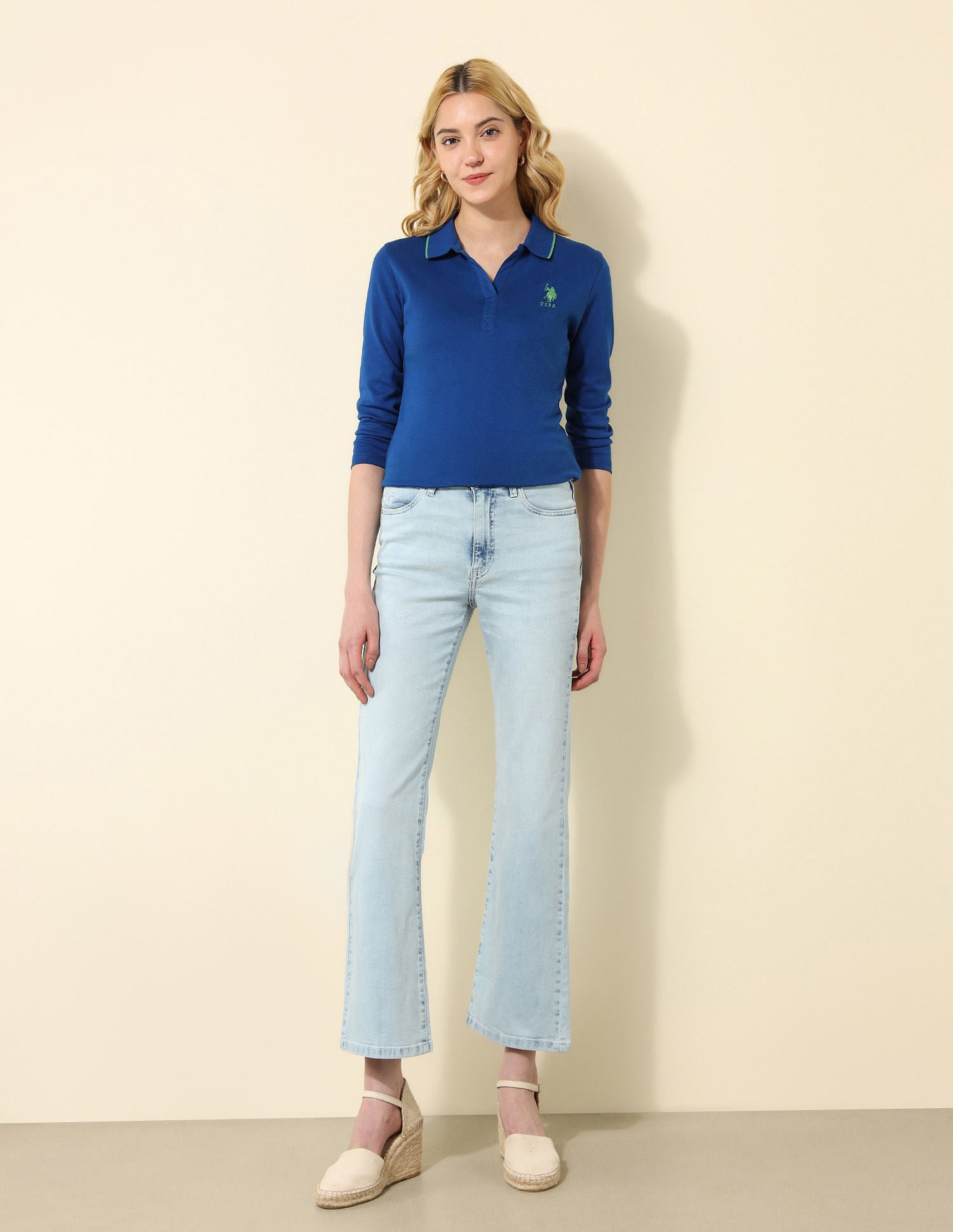 Tipped Collar Regular Fit Polo Shirt Royal Blue - U.S. POLO ASSN. | Large