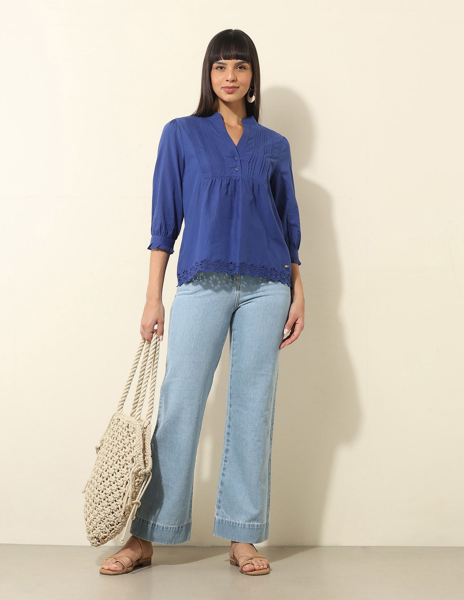 Schiffli Relaxed Fit Top Blue - U.S. Polo Assn. India | Large