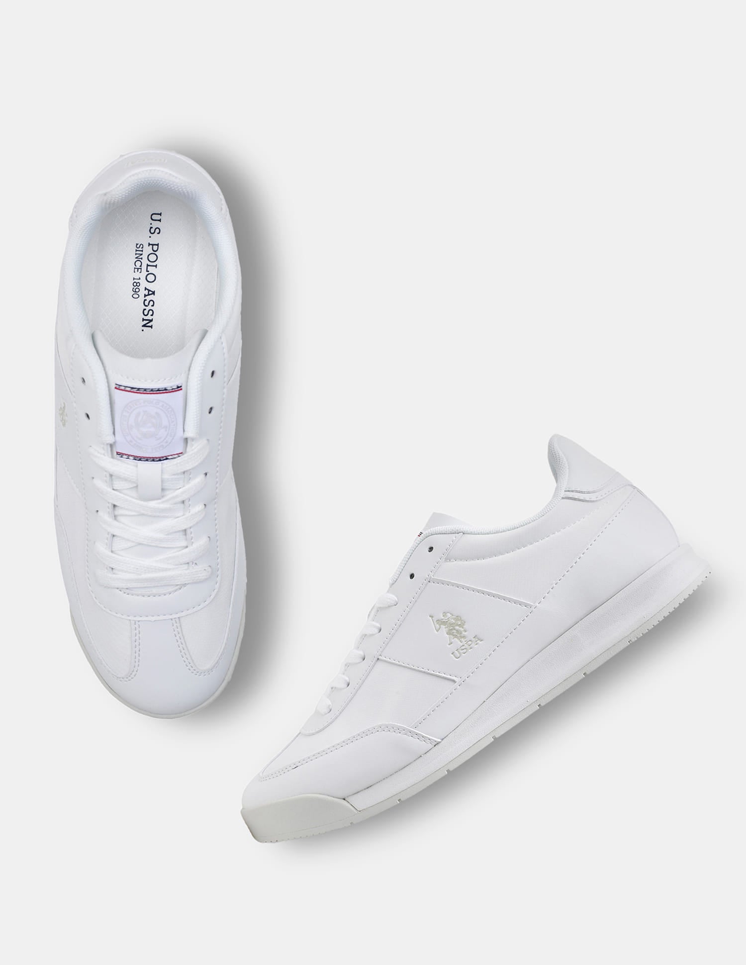 Round Toe Lace Ups Gallop Sneakers White - U.S. Polo Assn. India | Large