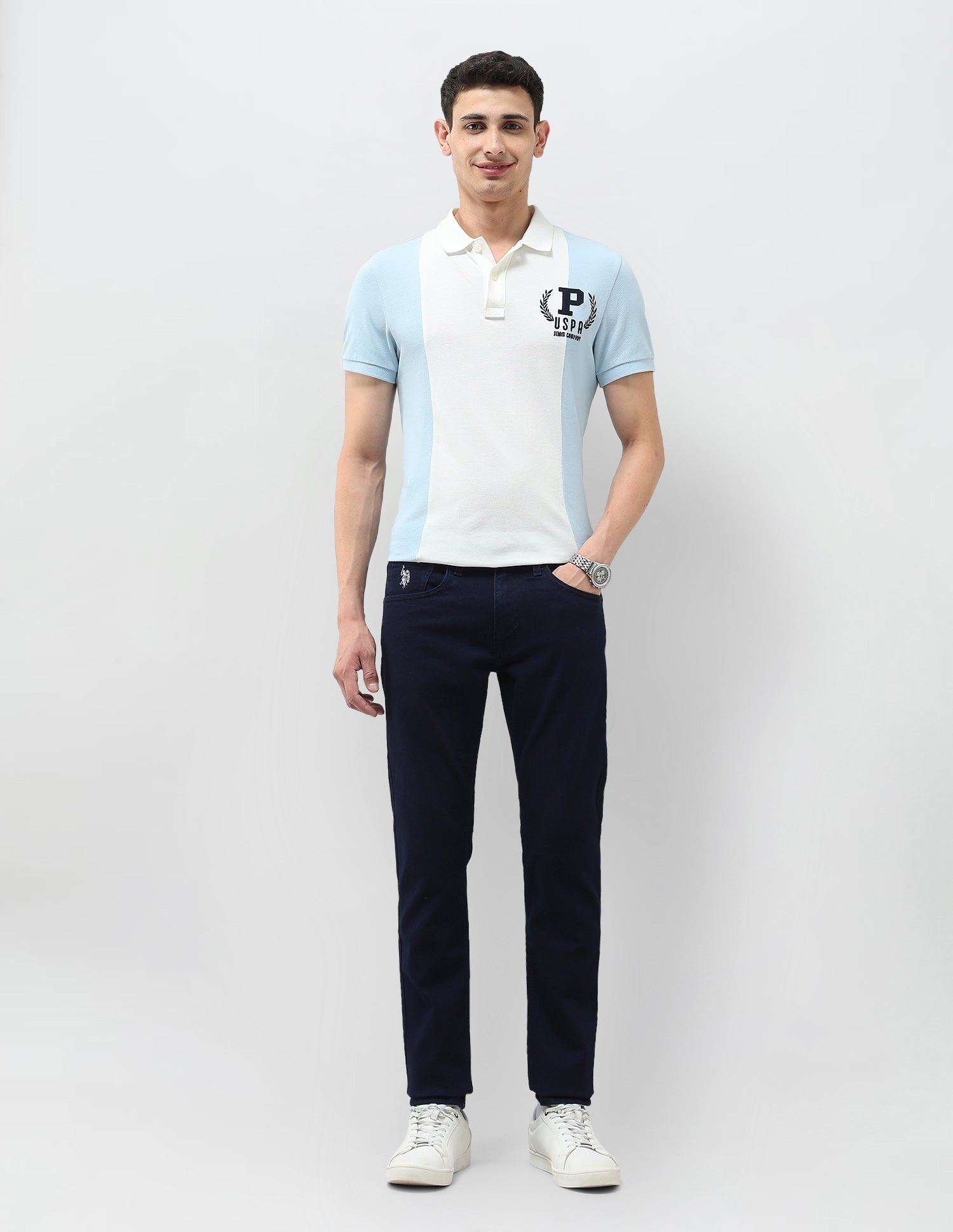 Brandon Slim Tapered Fit Blue Jeans Indigo - U.S. POLO ASSN. | Large