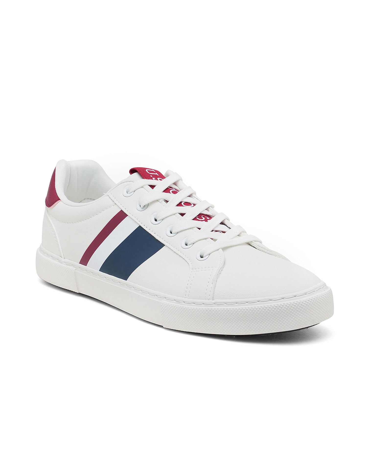 Men Striped Santos 4.0 Sneakers Off White - U.S. POLO ASSN. | Large