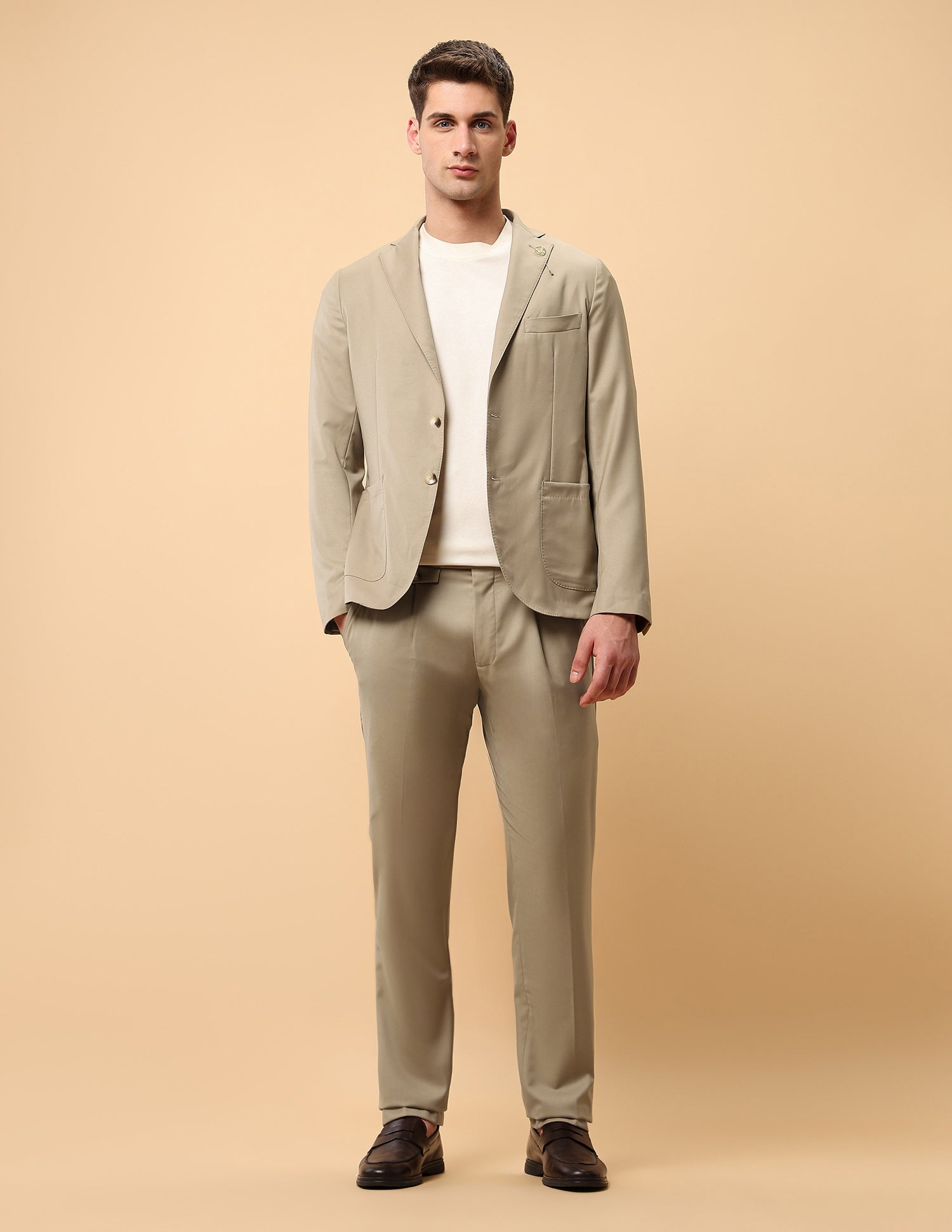 Pacho X Satin Slim Fit Blazer Beige - U.S. POLO ASSN. | Large