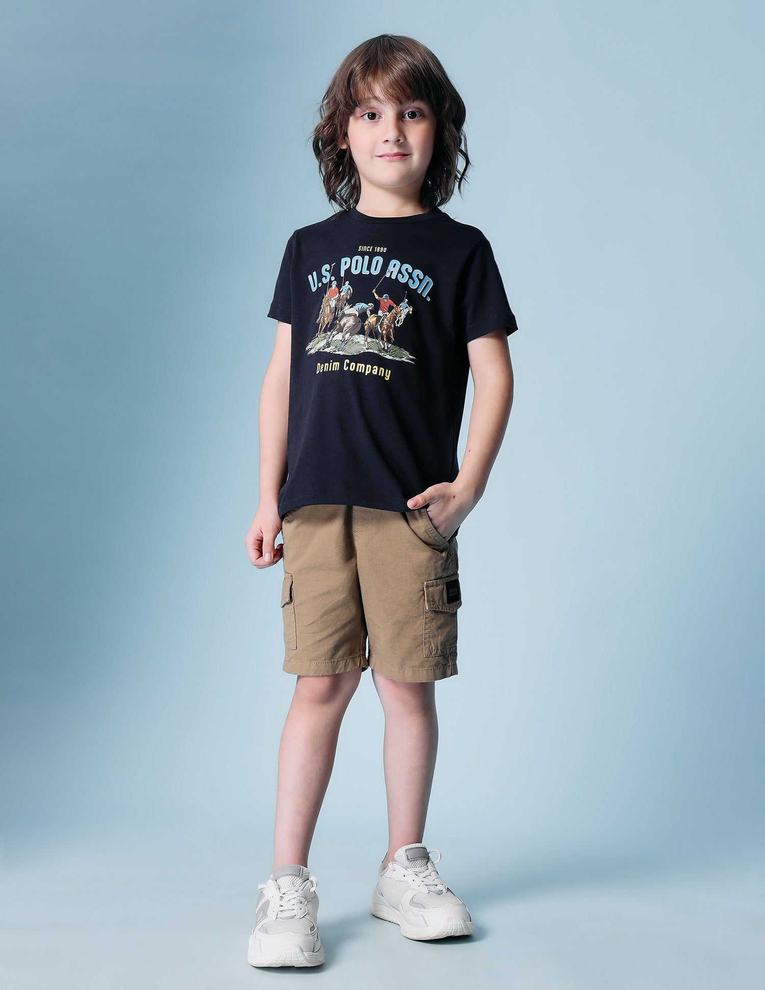 Boys Brand Printed Regular Fit T-Shirt Olive - U.S. POLO ASSN. | Large