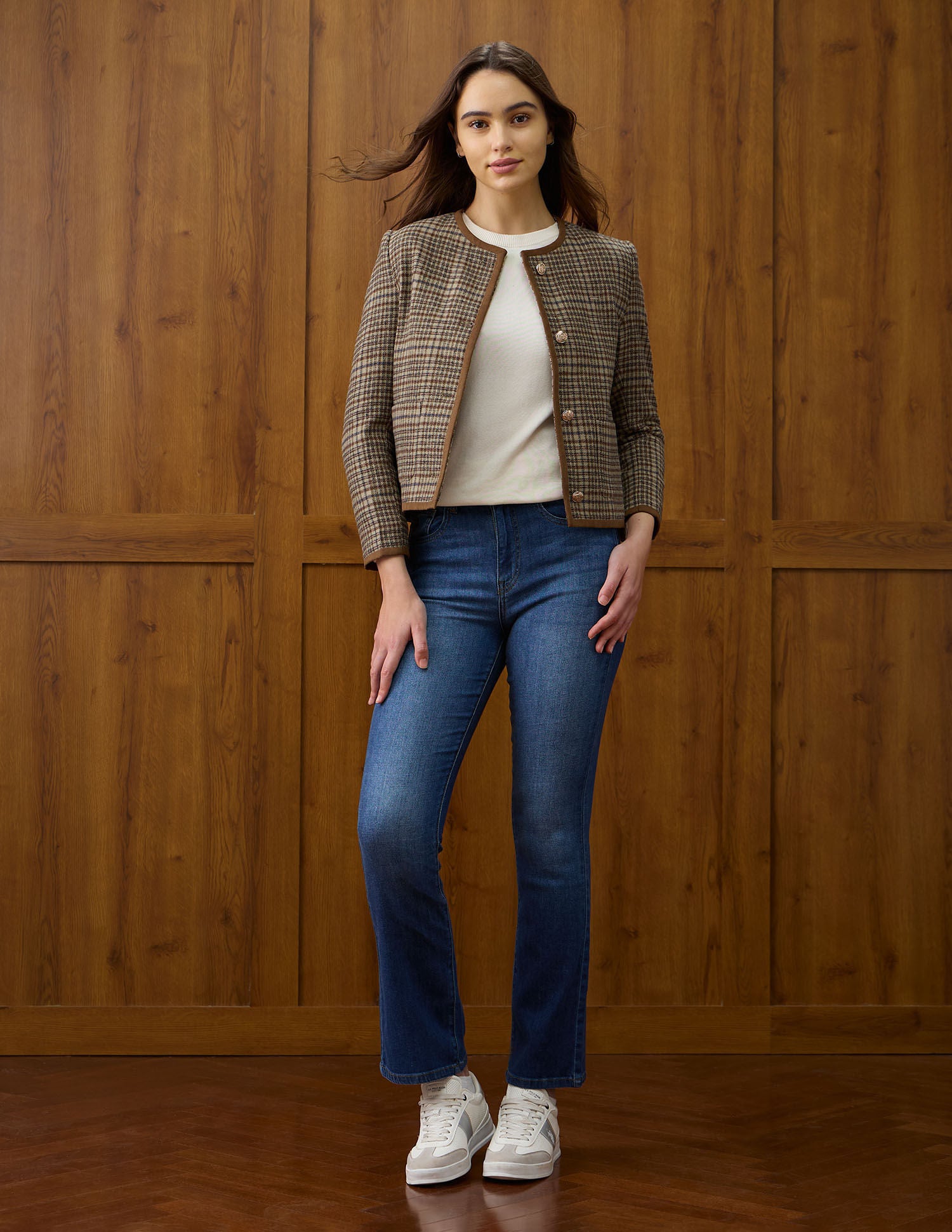 Checked Regular Fit Round Neck Jacket Multi-colour - U.S. POLO ASSN. | Large