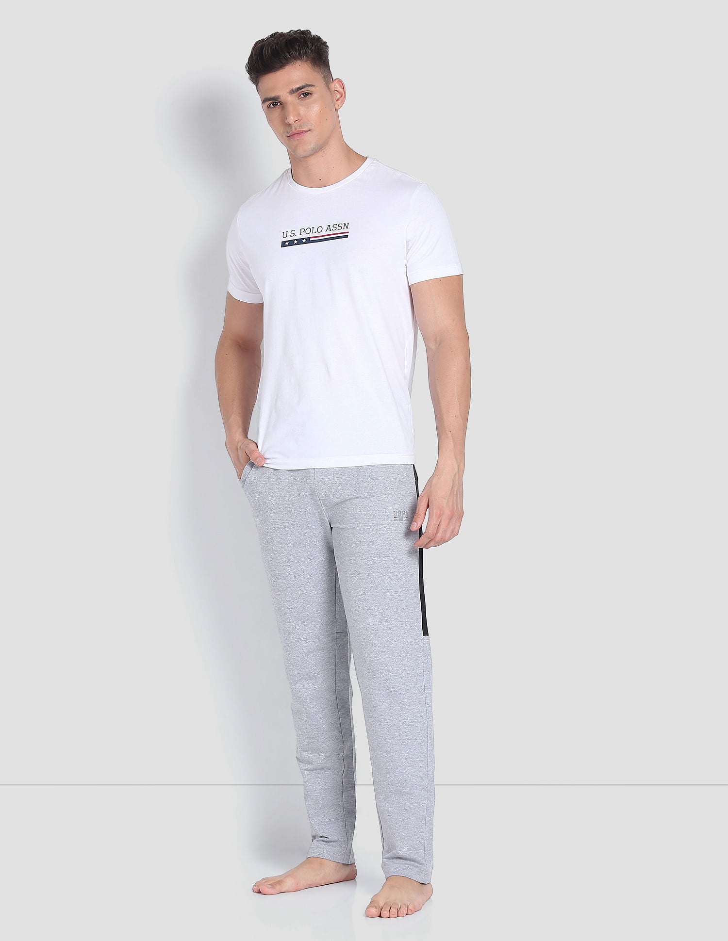 Heathered Cotton OR001 Track Pants - Pack Of 1 Grey - U.S. POLO ASSN. | Large