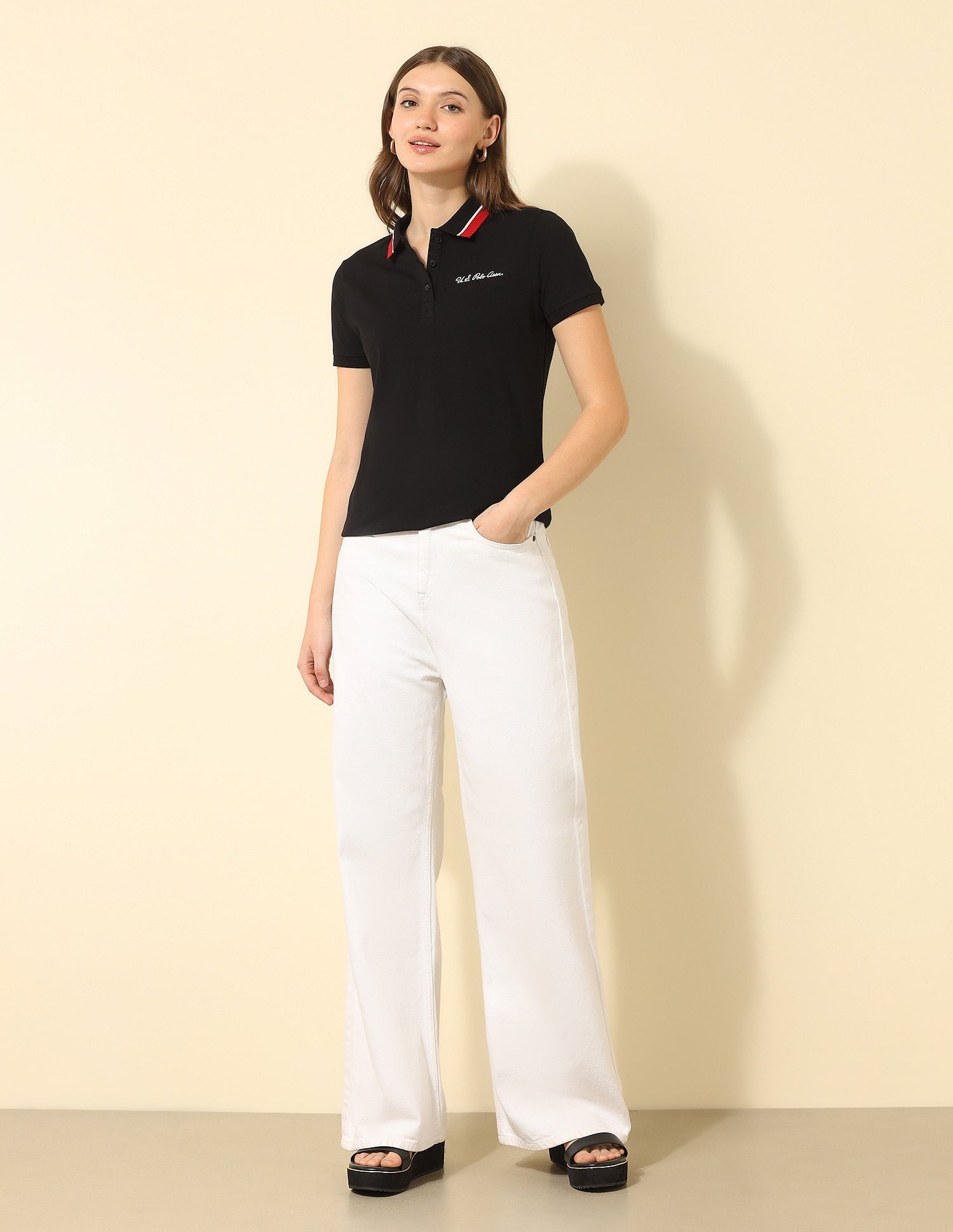 Regular Fit Solid Polo Shirt Black - U.S. POLO ASSN. | Large