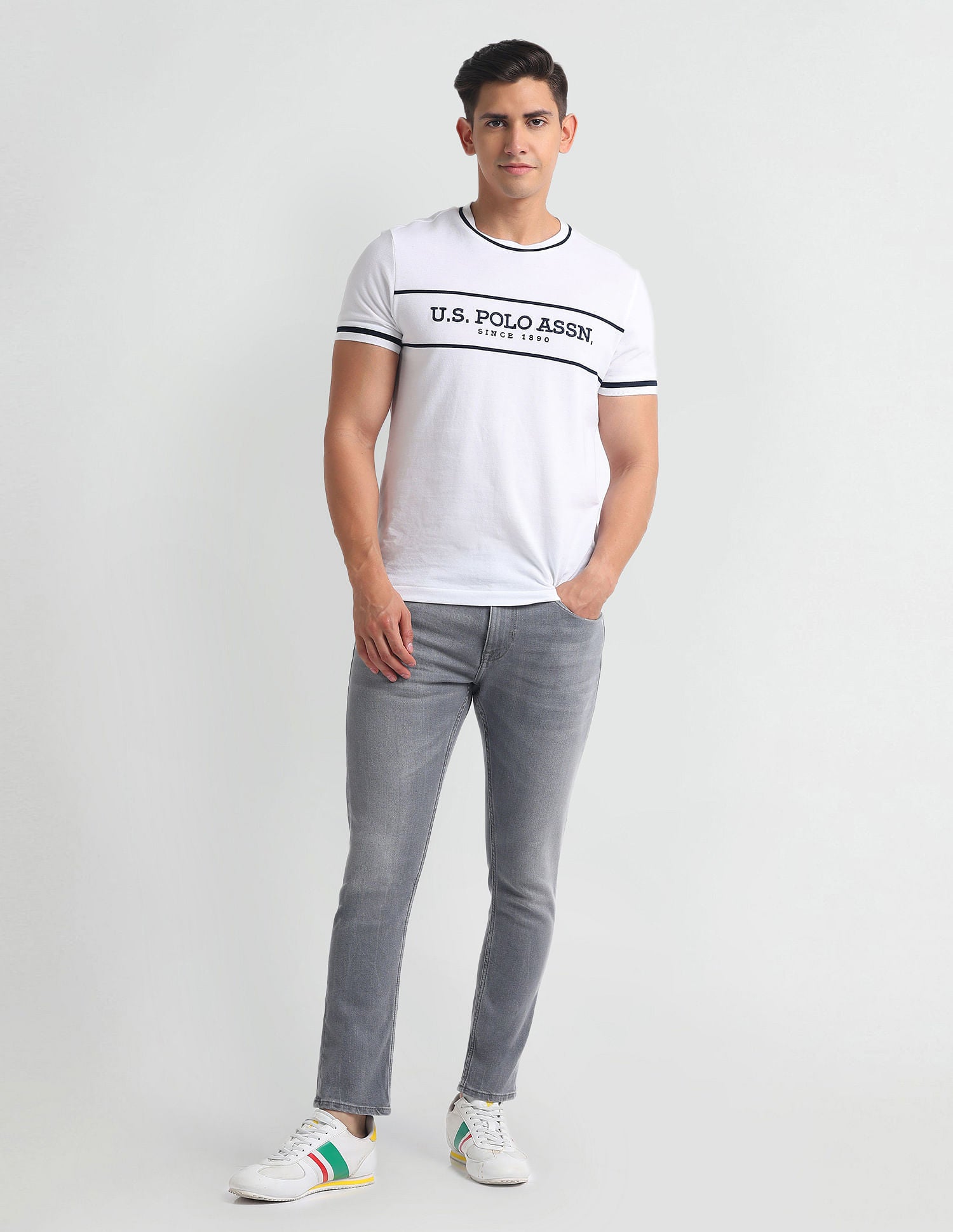 Henry Tapered Cropped Fit Grey Jeans Grey - U.S. Polo Assn. India | Large
