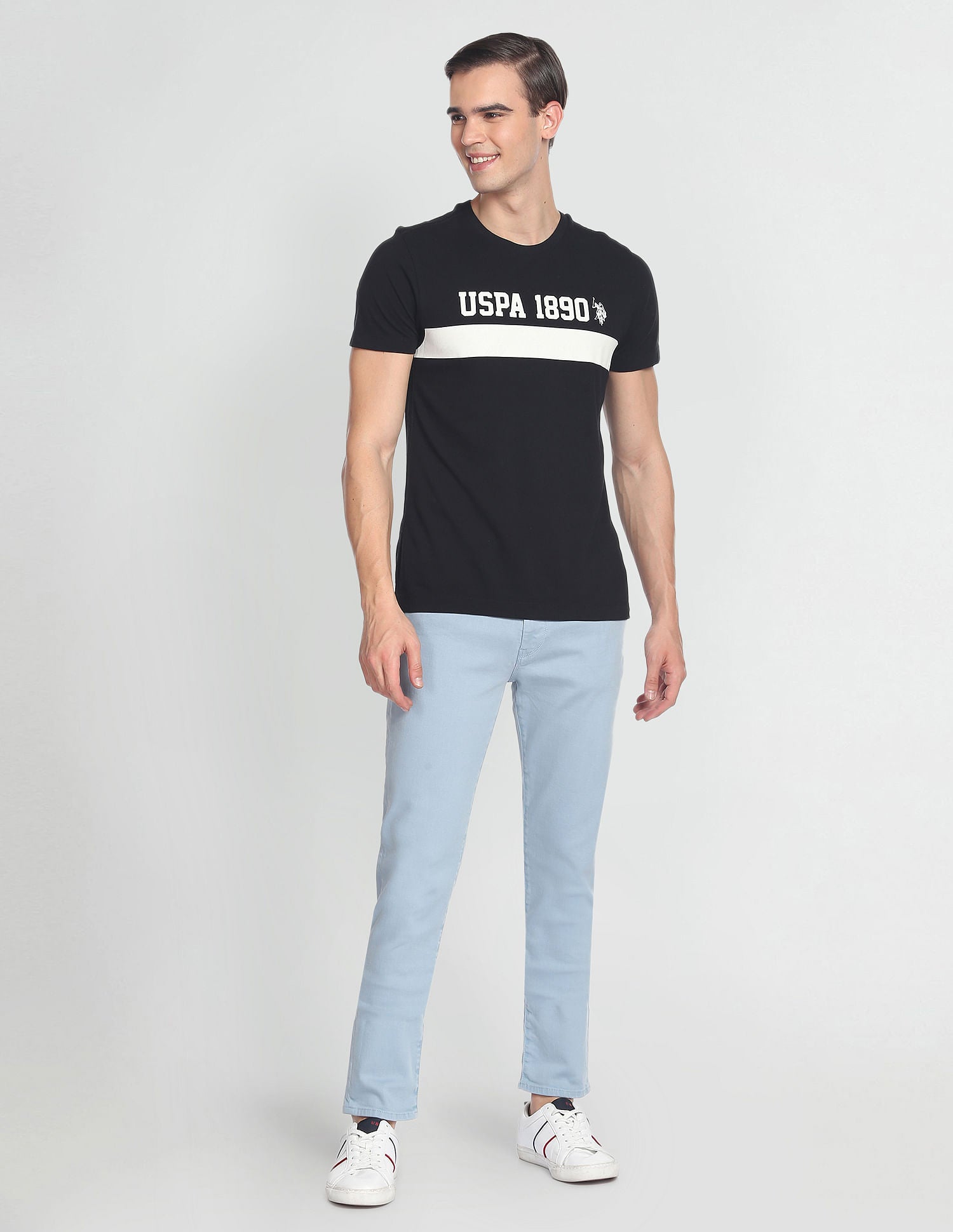 Iconic Brand Print T-Shirt Black - U.S. POLO ASSN. | Large