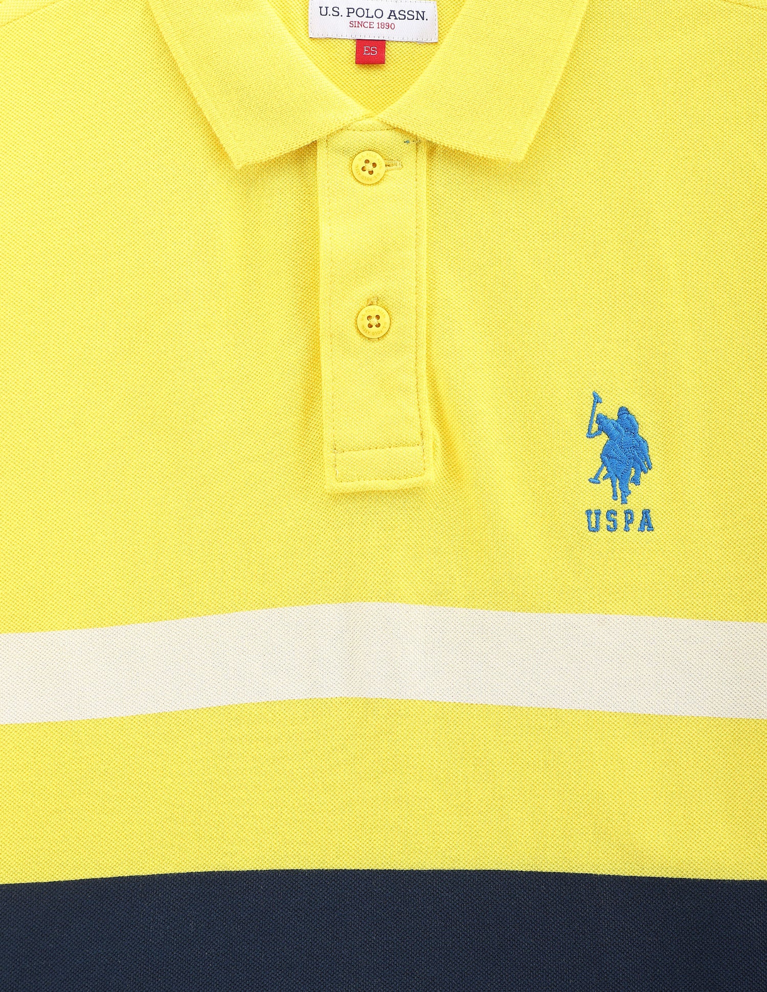 Boys Horizontal Stripe Polo Shirt Yellow - U.S. POLO ASSN. | Large