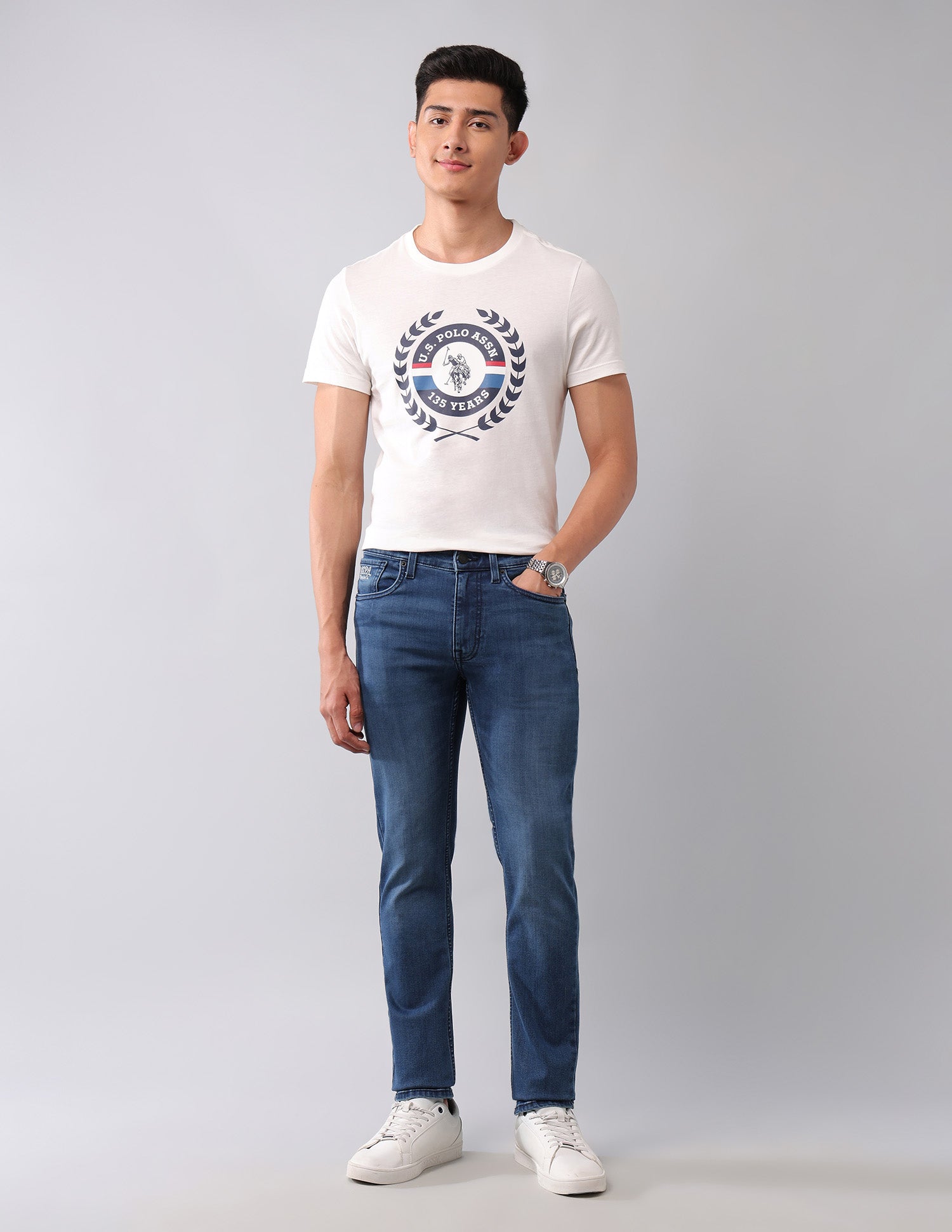 Regallo Skinny Fit Blue Jeans Blue - U.S. Polo Assn. India | Large