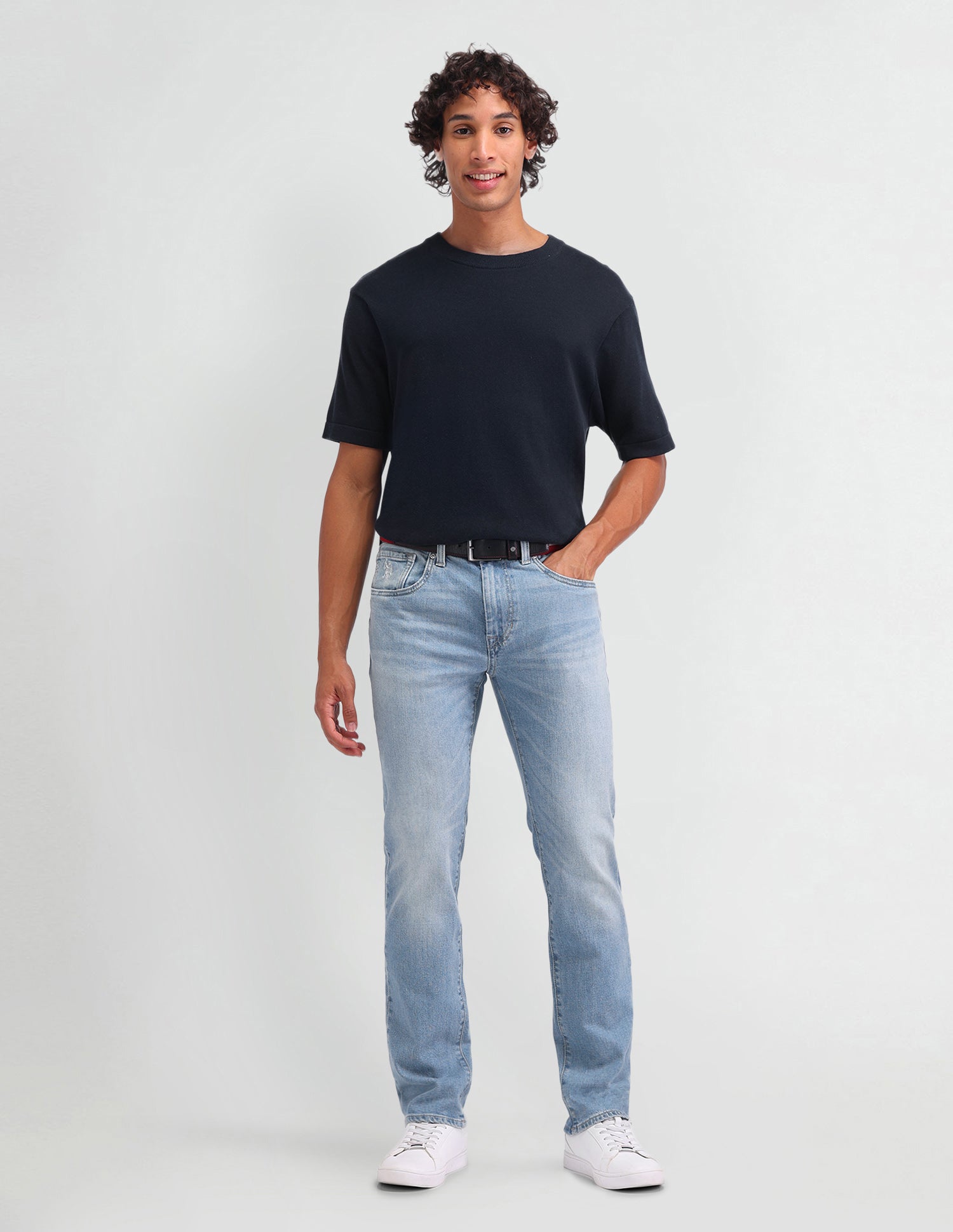 Harold Slim Straight Fit Blue Jeans Blue - U.S. POLO ASSN. | Large