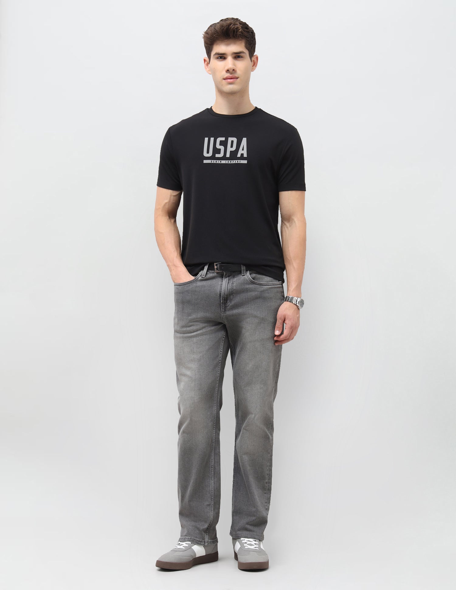 Slim Fit Brand Printed T-Shirt Black - U.S. Polo Assn. India | Large