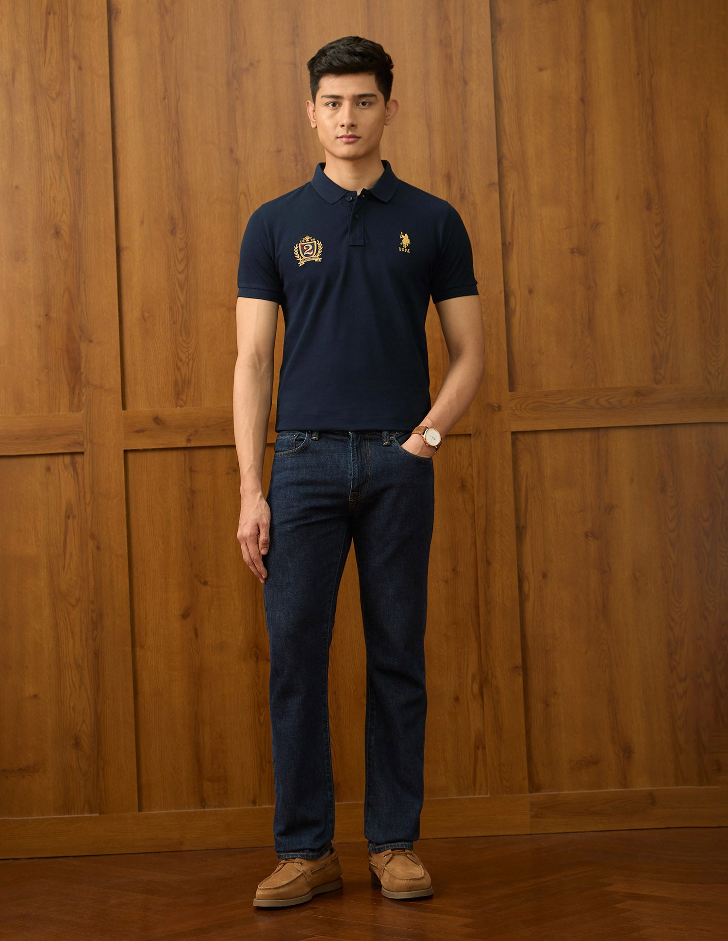 Solid Varsity Polo Shirt Navy - U.S. POLO ASSN. | Large