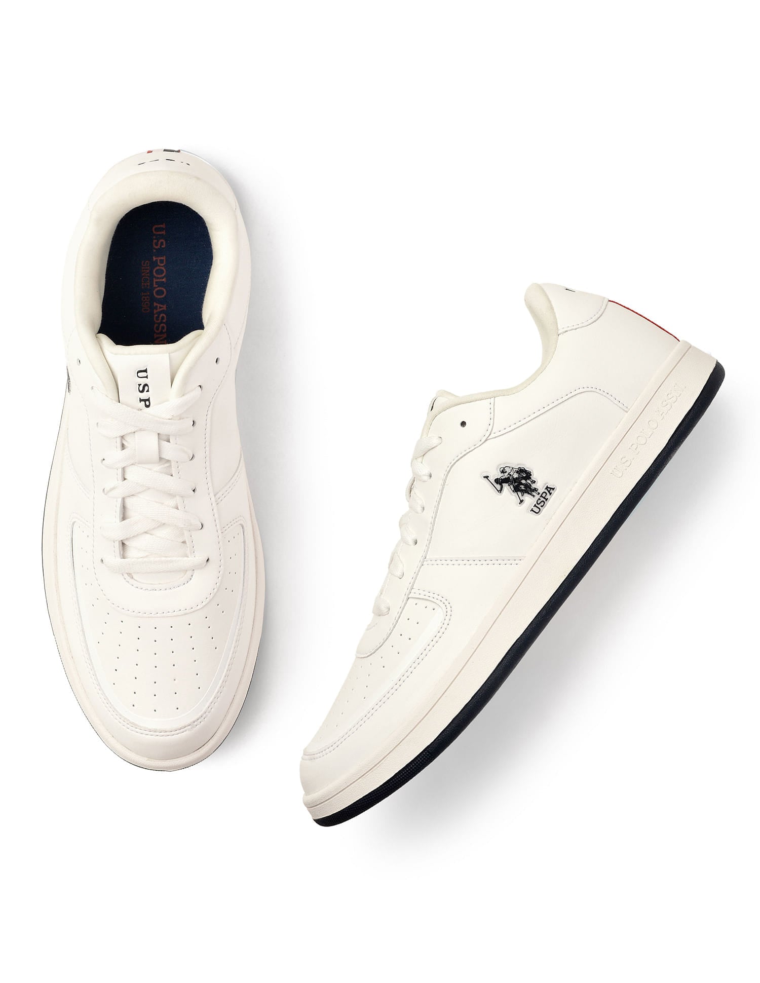 Men Rein 2.0 Off White Retro Court Sneakers White - U.S. Polo Assn. India | Large