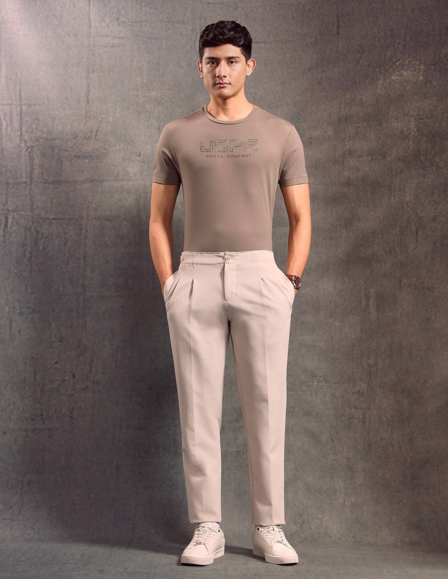 Brand Embossed Regular Fit T-shirt Peach - U.S. POLO ASSN. | Large