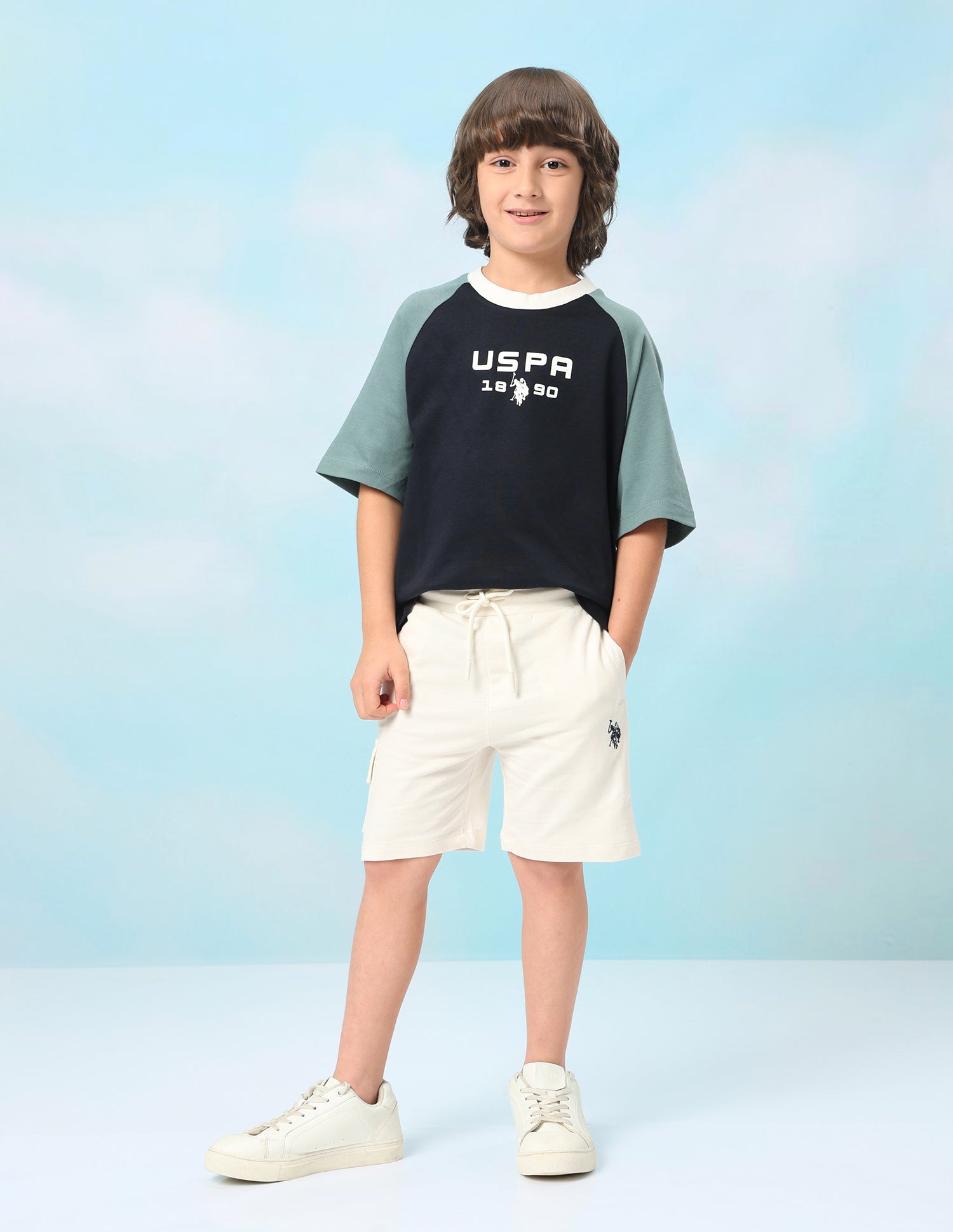 Colour Blocked Oversized Fit T-Shirt Navy - U.S. Polo Assn. India | Large