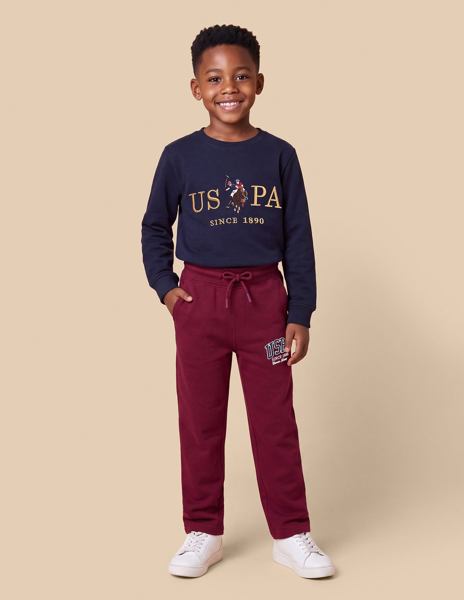 Mid Rise Regular Fit Sweatpants Maroon - U.S. Polo Assn. India | Large
