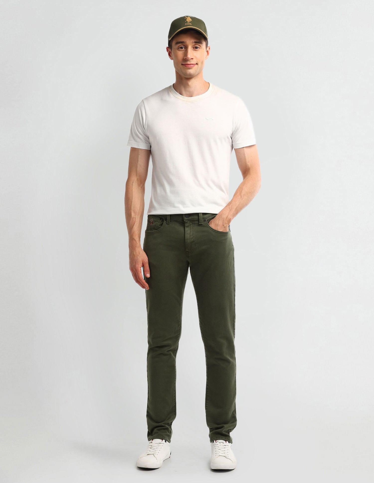 Slim Tapered Fit Green Jeans Green - U.S. POLO ASSN. | Large