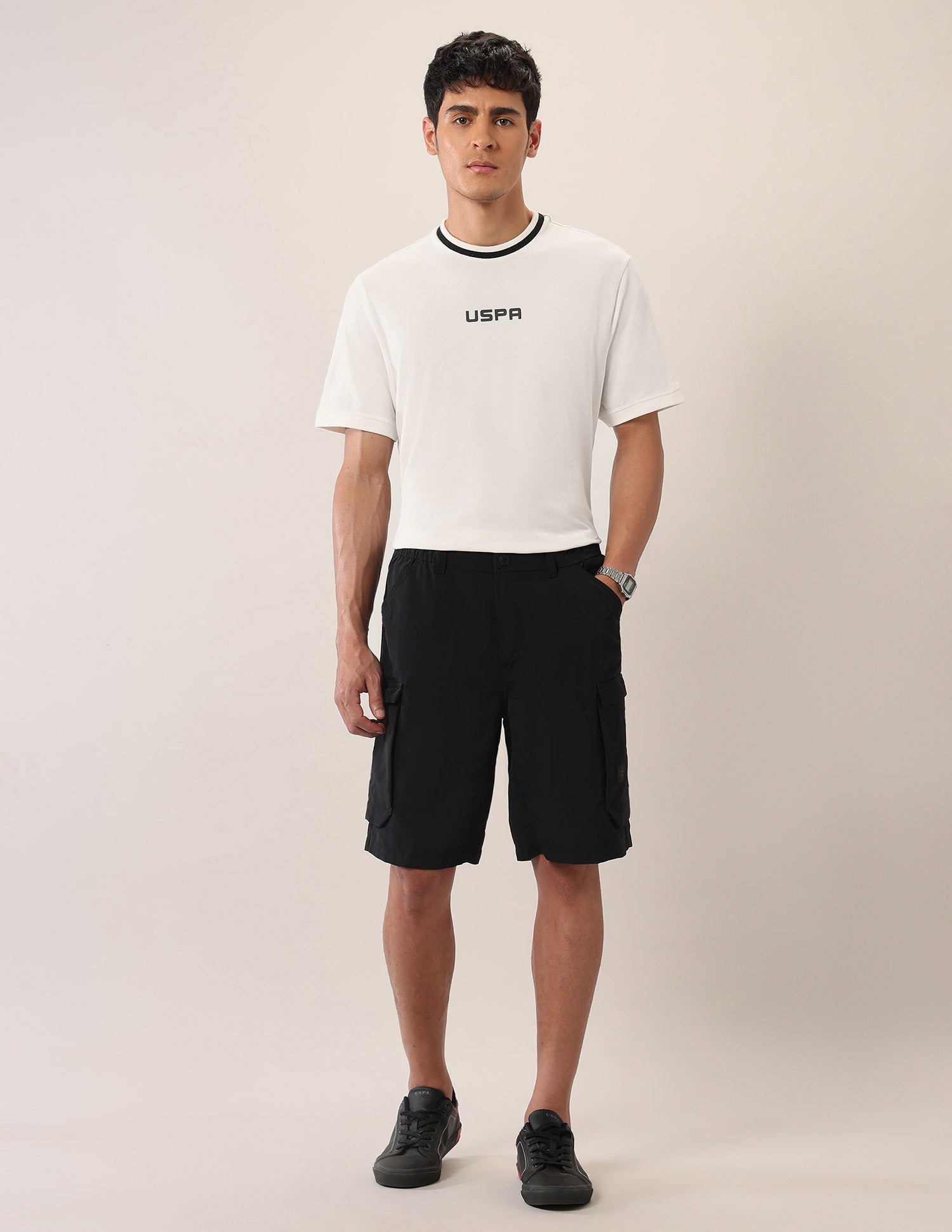 Relaxed Fit Pure Cotton T-Shirt Ivory - U.S. Polo Assn. India | Large