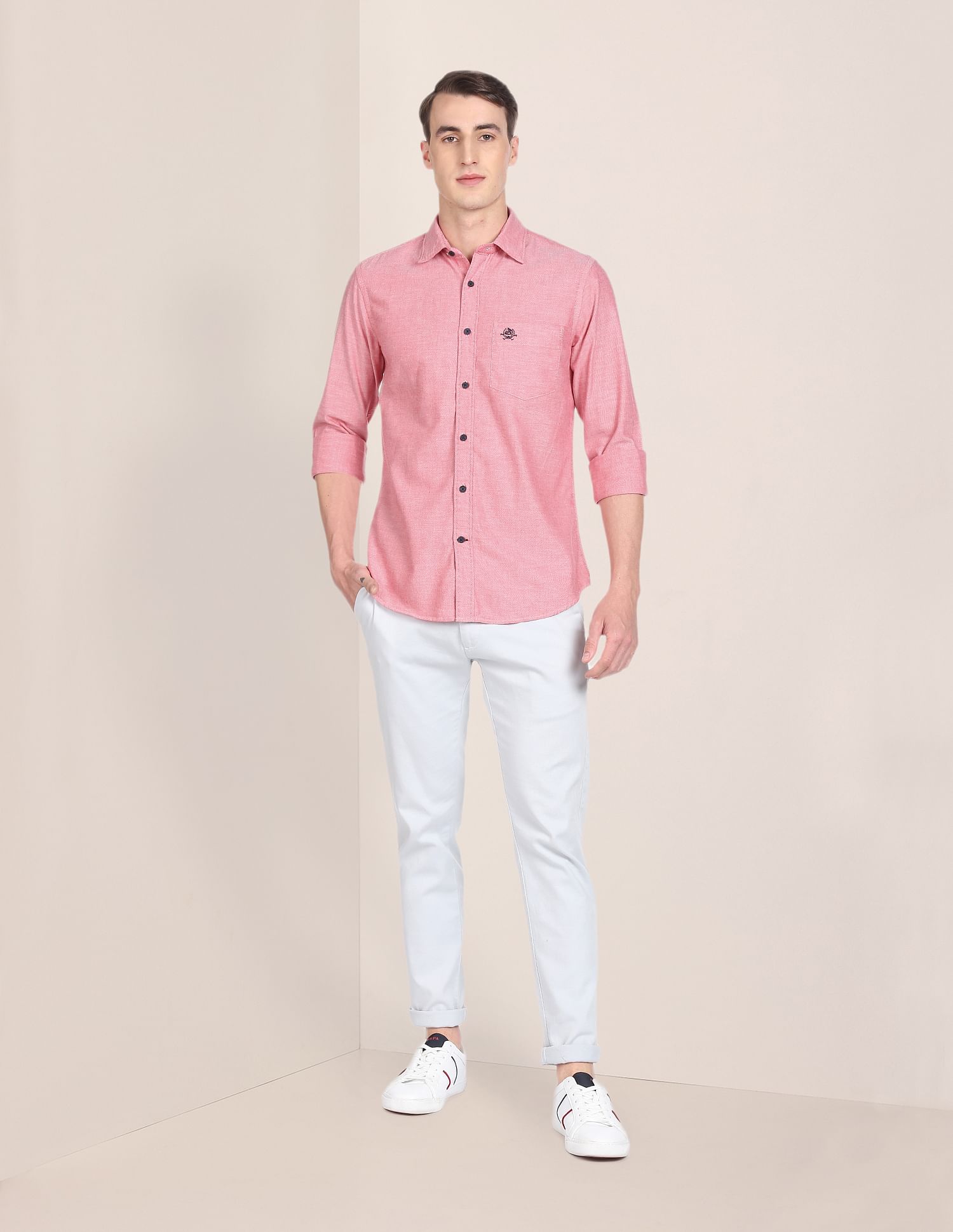 Premium Cotton Oxford Casual Shirt Red - U.S. Polo Assn. India | Large