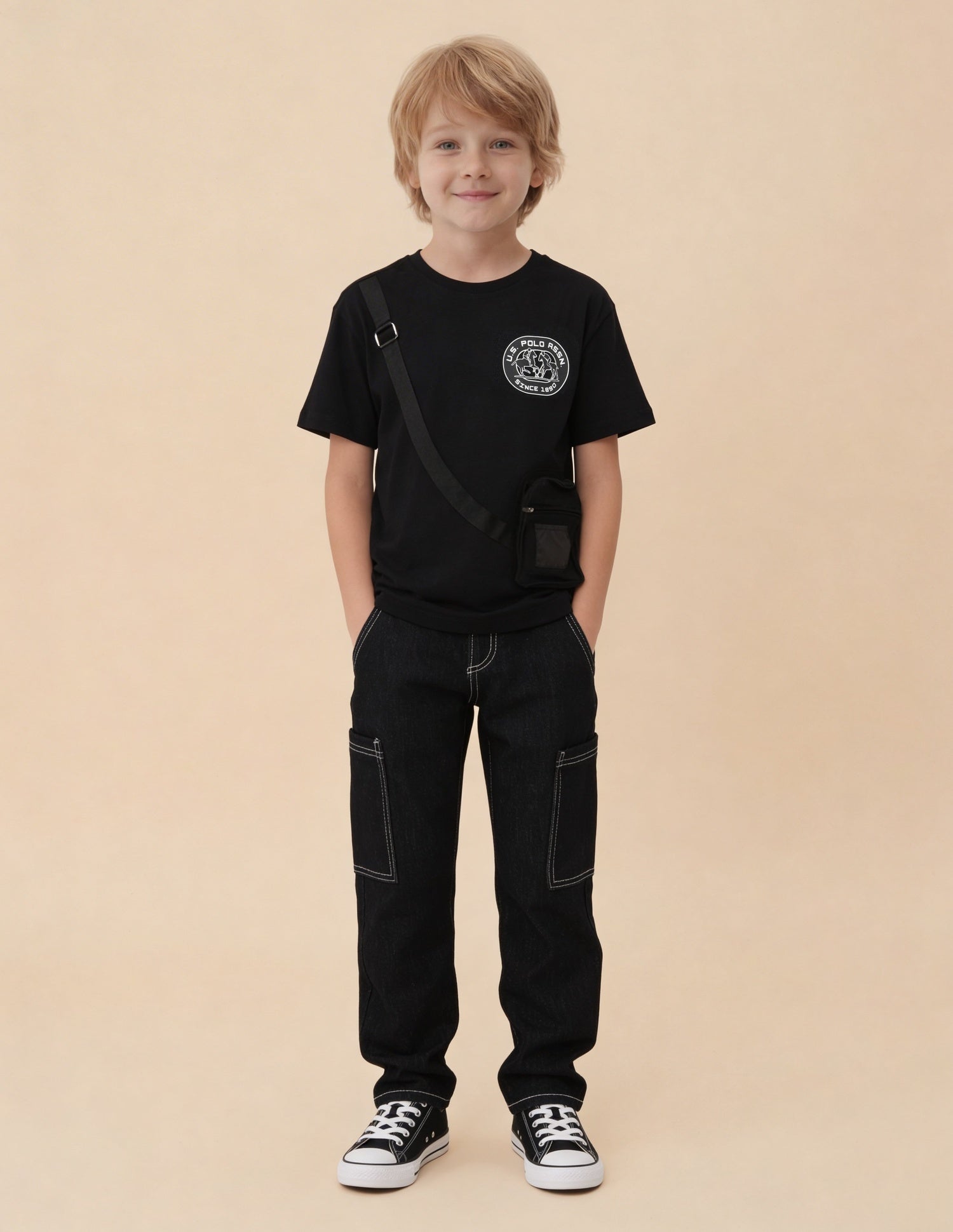 Solid Oversized Fit T-Shirt Black - U.S. Polo Assn. India | Large