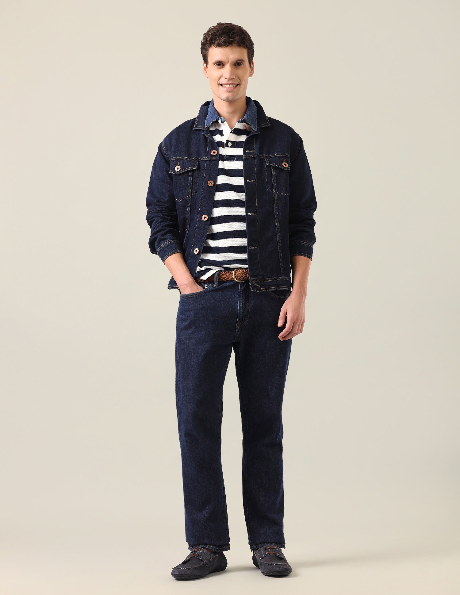 Horizontal Striped Slim Fit Polo Shirt Navy - U.S. Polo Assn. India | Large