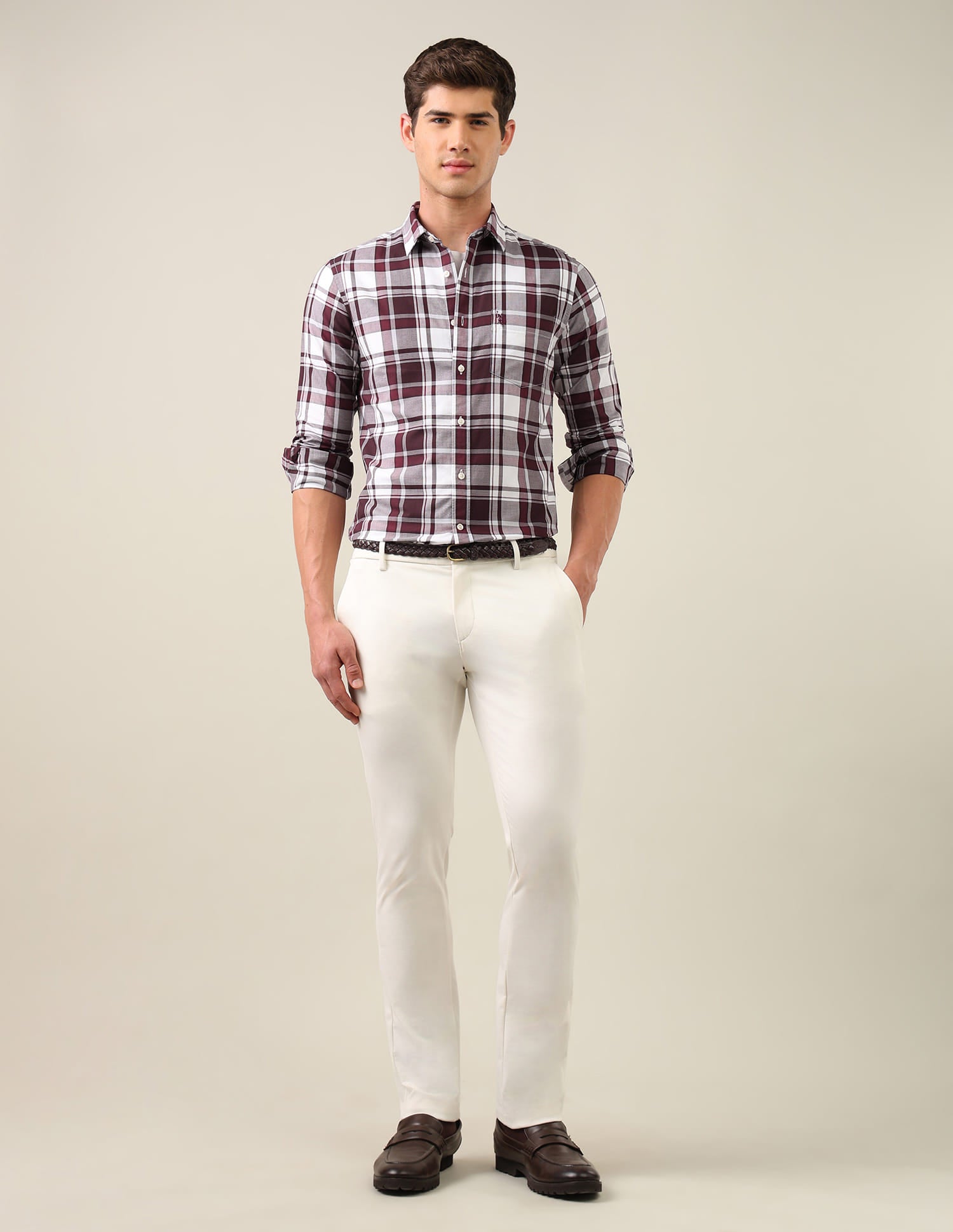 Plaid Checked Tailored Fit Shirt Red - U.S. Polo Assn. India | Large