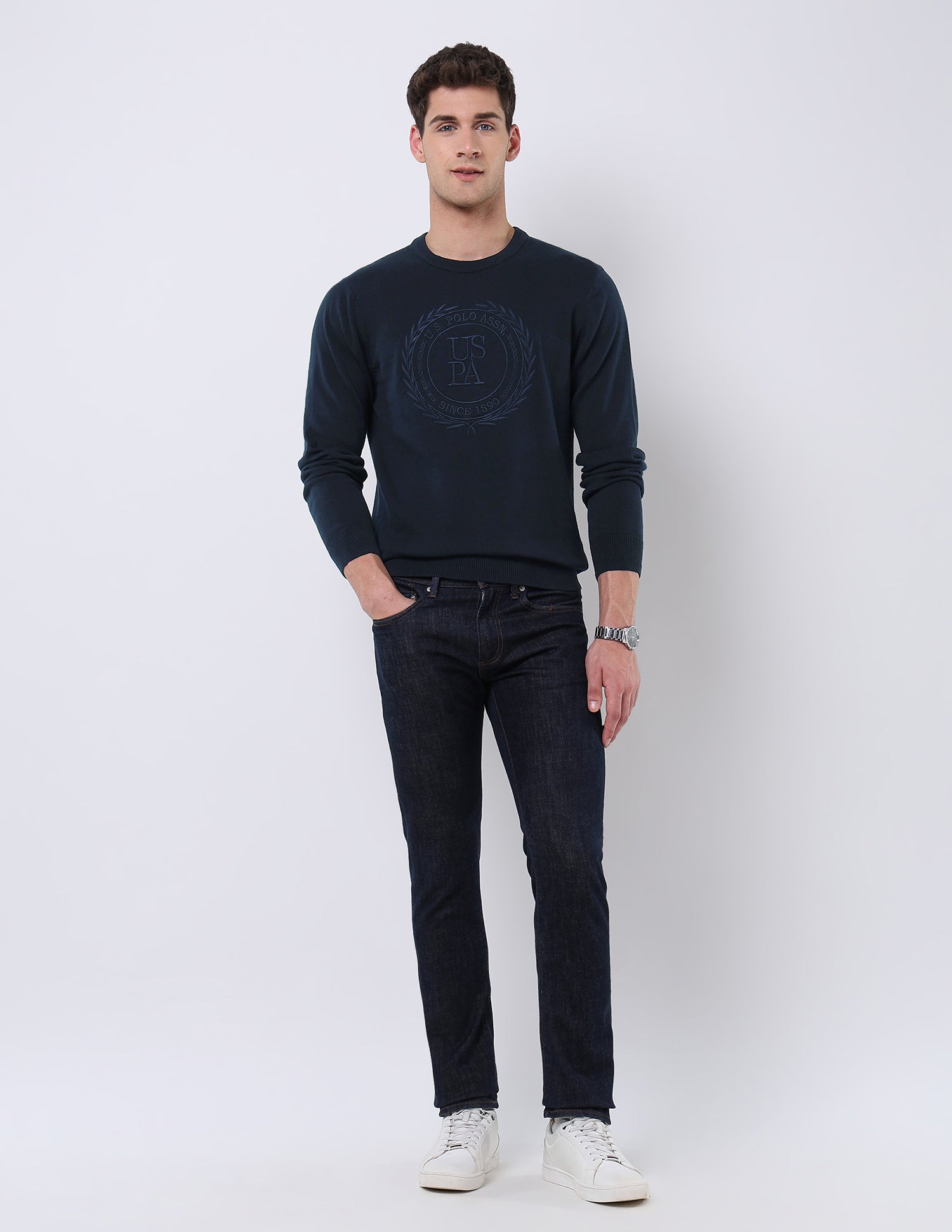 Brand Embroidered Regular Fit Sweater Navy - U.S. POLO ASSN. | Large