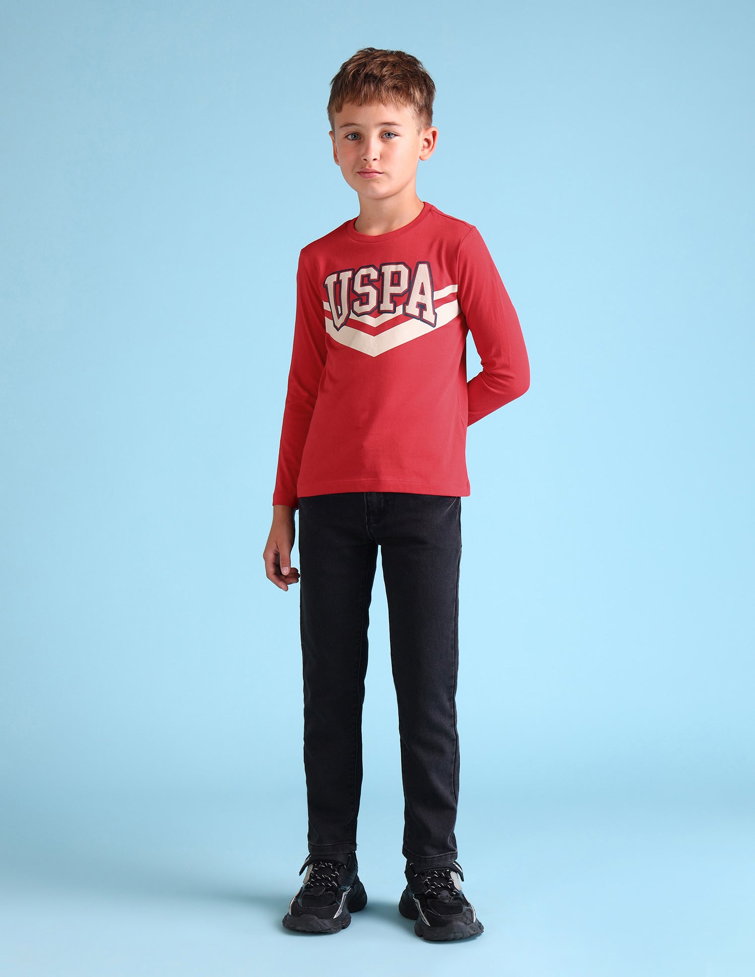 Boys Cotton Regular Fit T-Shirt Maroon - U.S. POLO ASSN. | Large