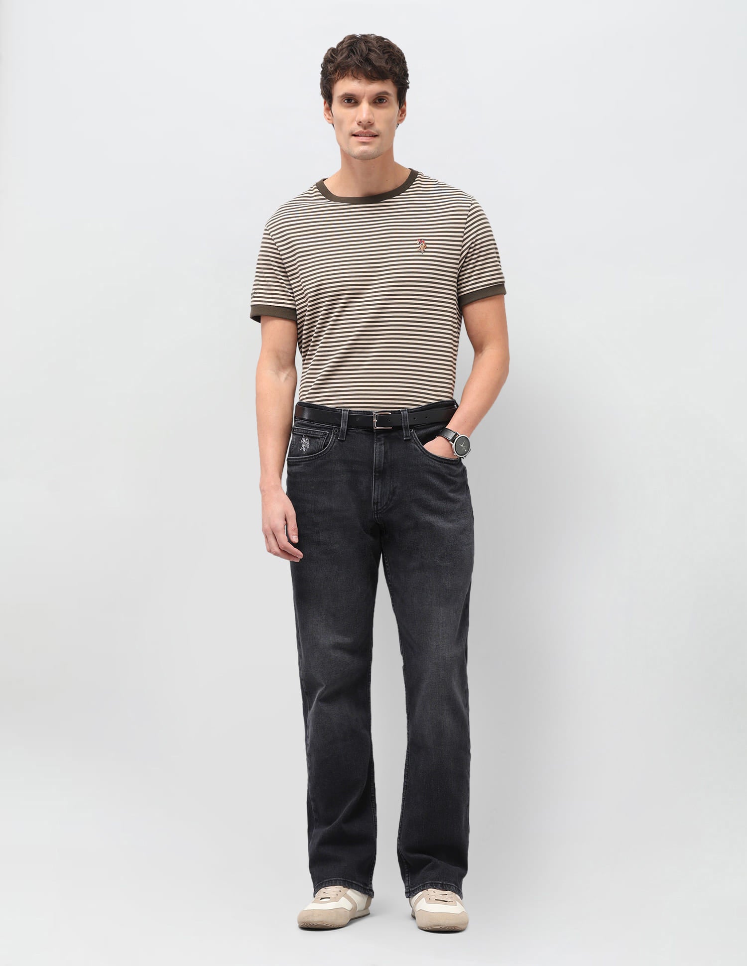 Solid Connor Fit Jeans Black - U.S. Polo Assn. India | Large